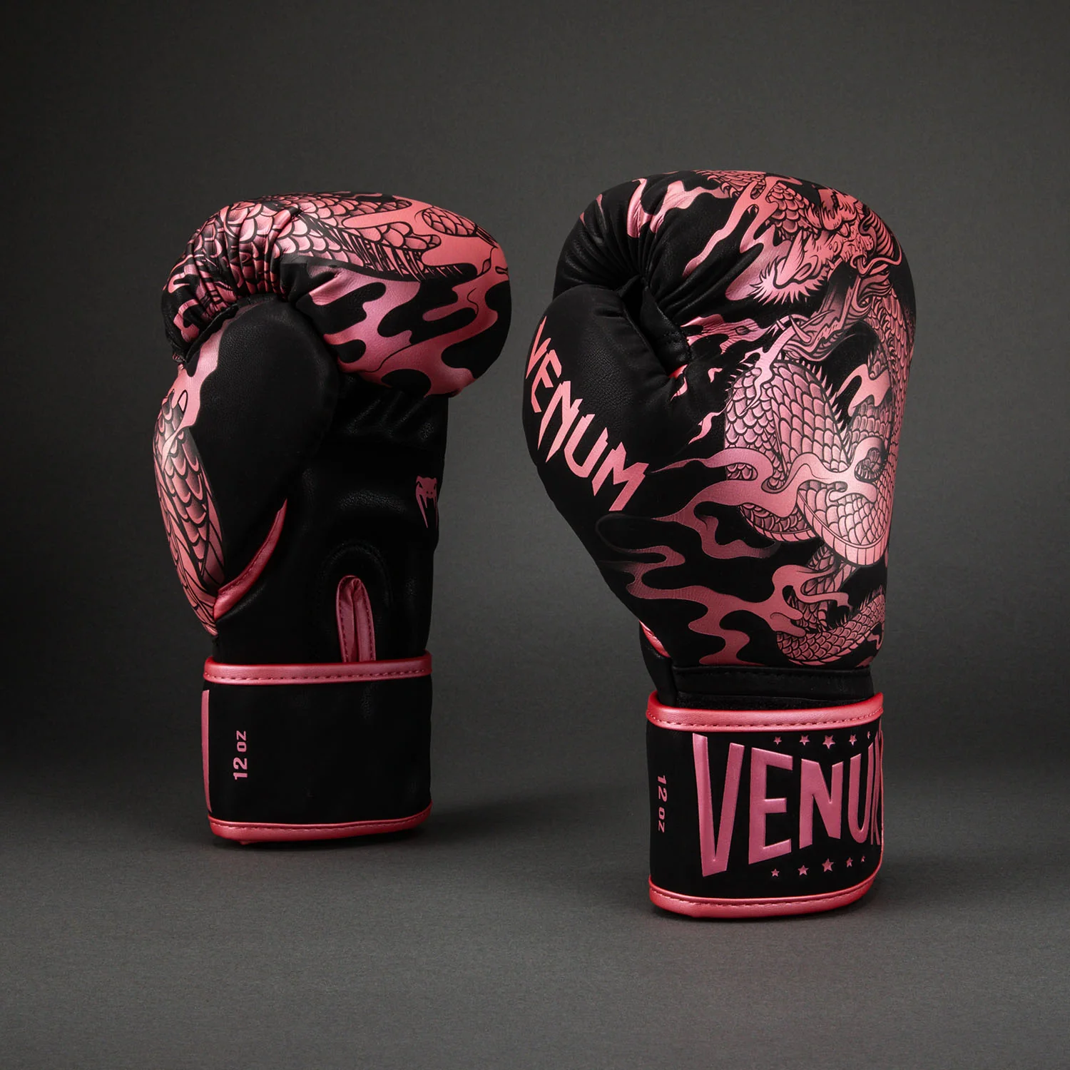 Dragon's Flight Boxing Gloves Black/Metallic Pink - Image 2