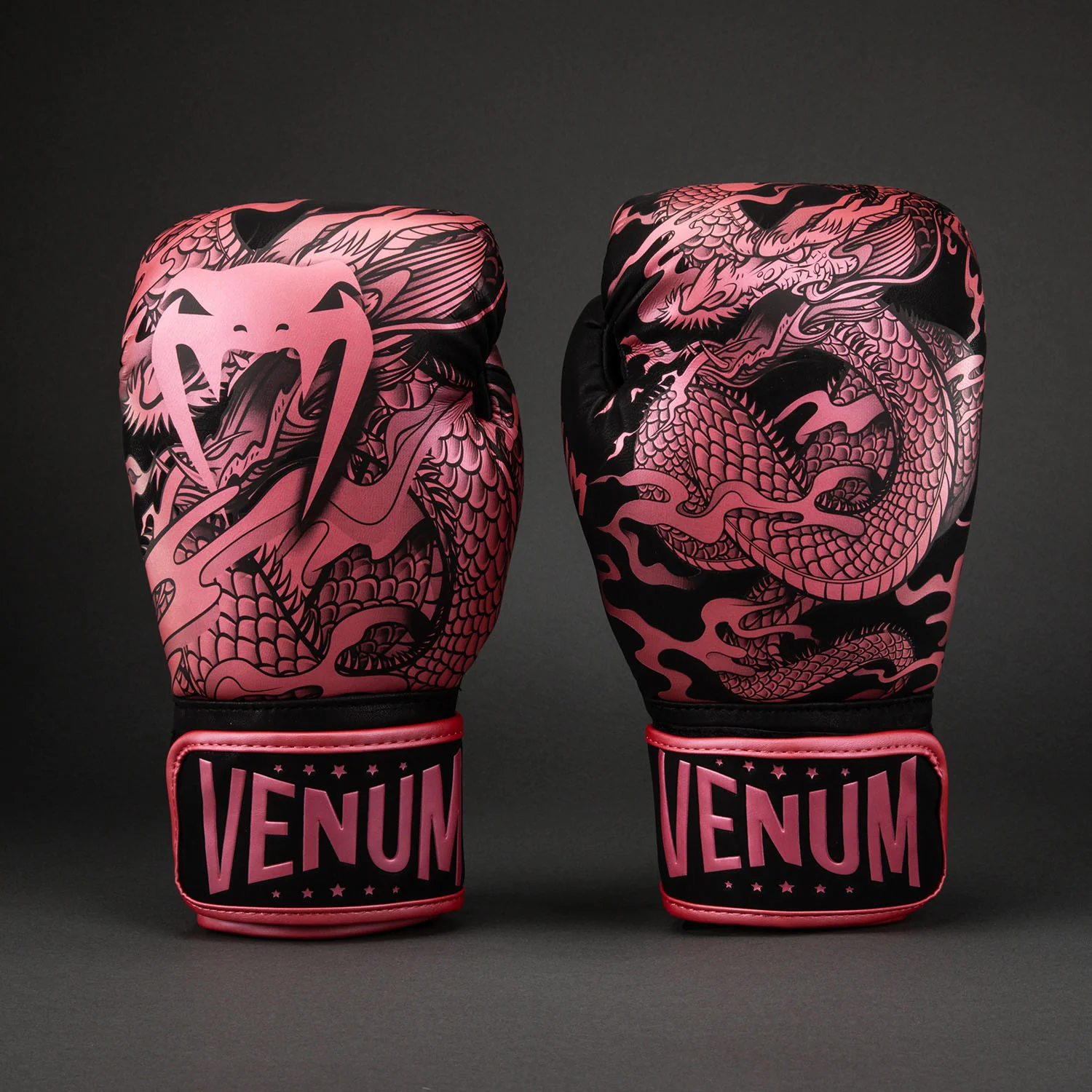 Dragon's Flight Boxing Gloves Black/Metallic Pink - Image 3