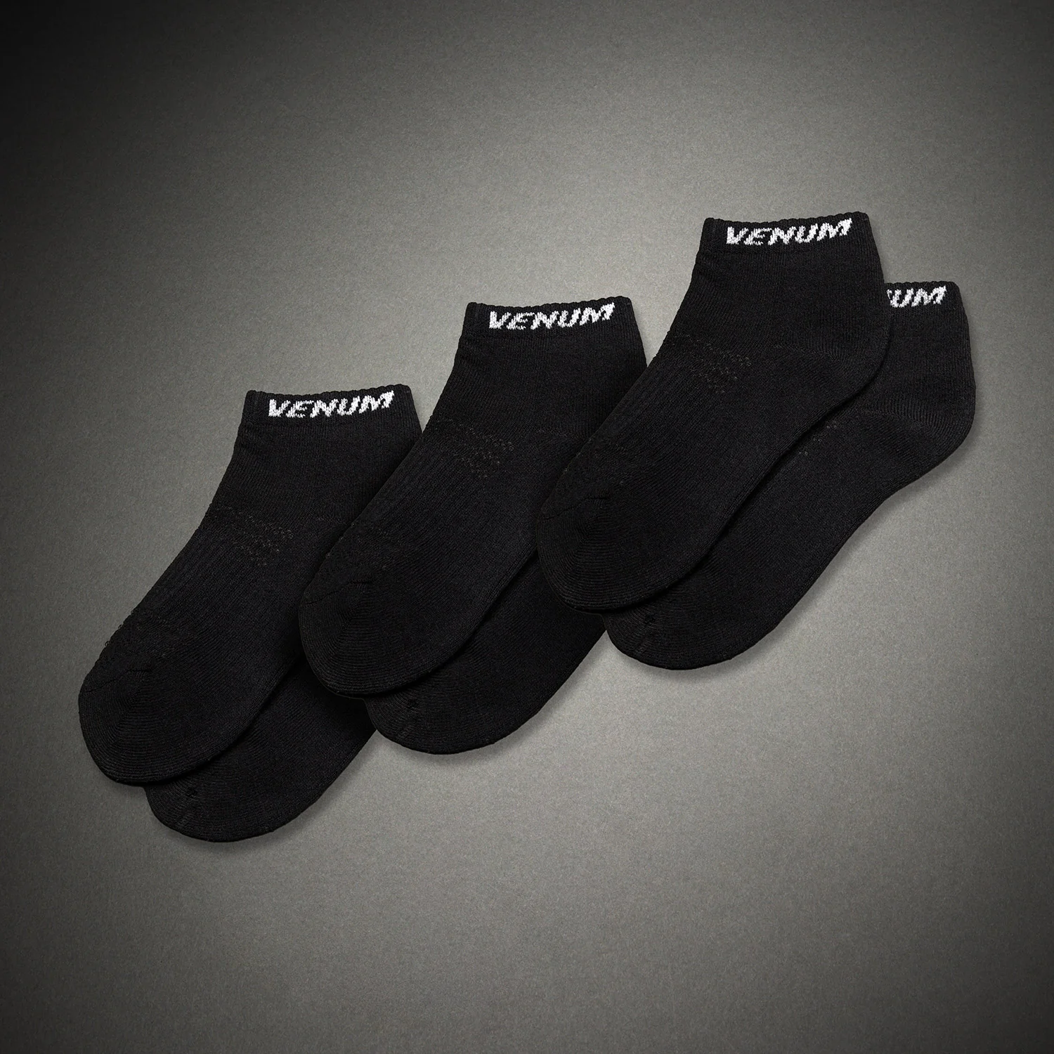 Venum Essential Ankle Socks (Set of 3 pairs) - Black/White - Image 2