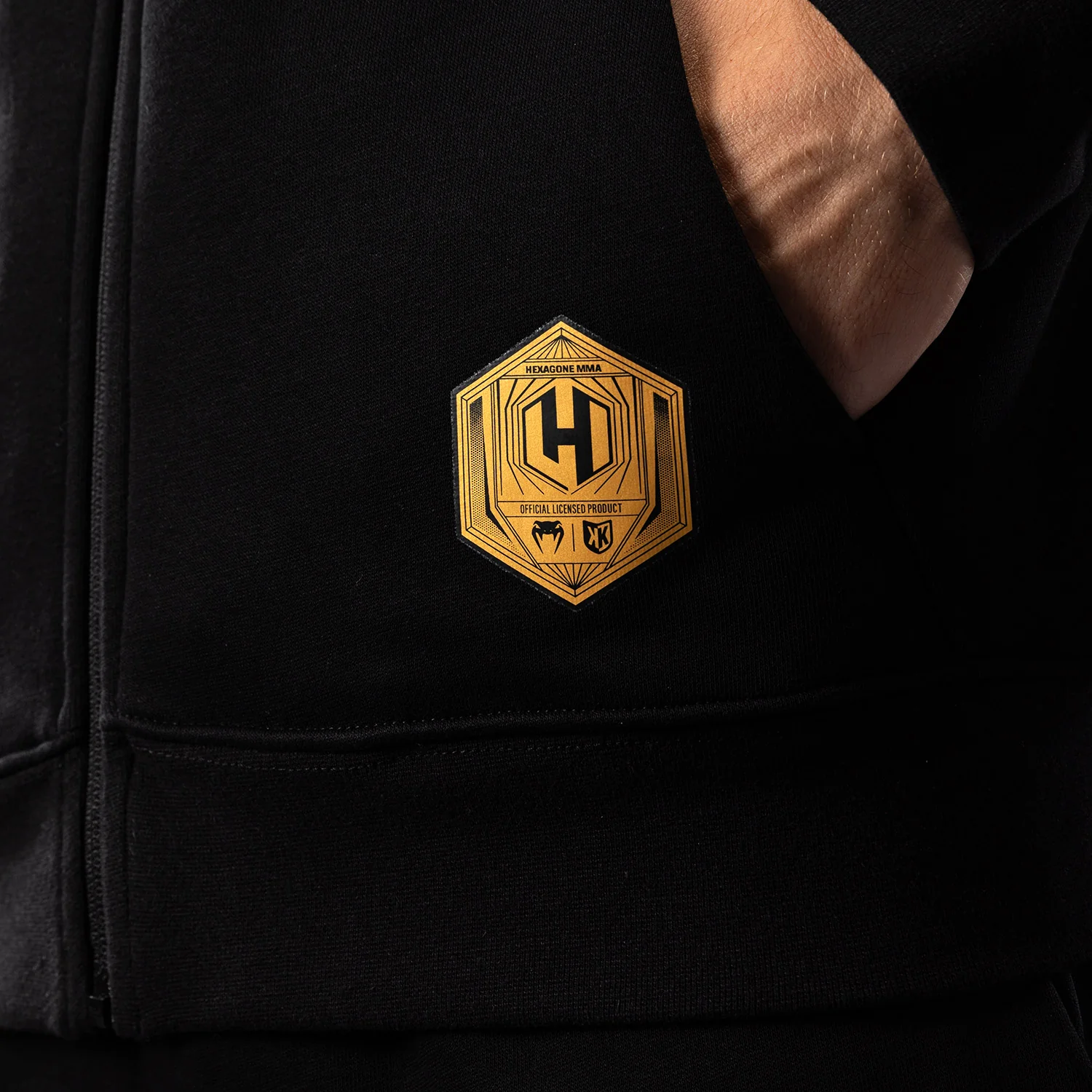FK x Venum Hexagone MMA Hooded Jacket - Black/Gold - Image 8