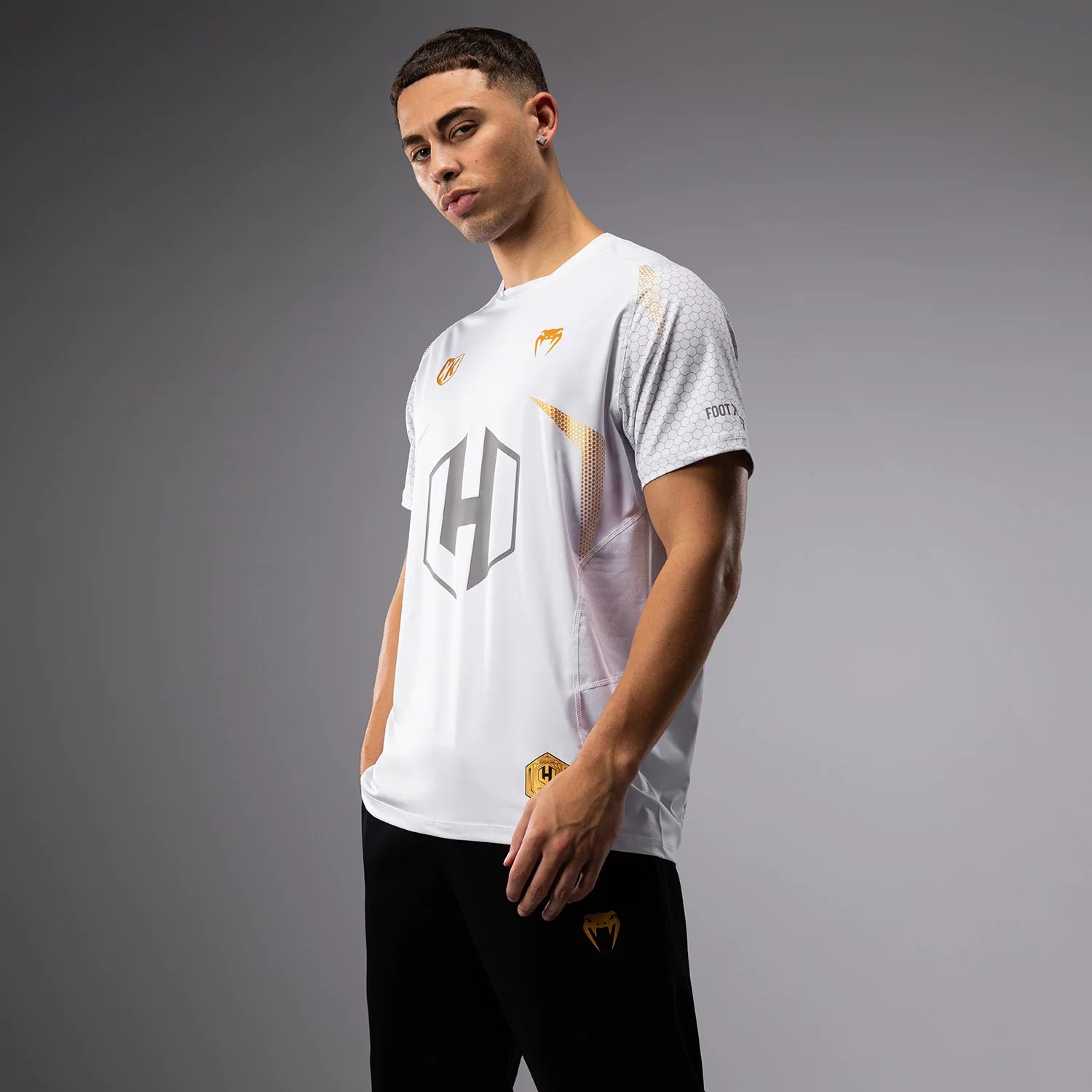 FK x Venum Hexagone MMA T-shirt - White/Gold - Image 2