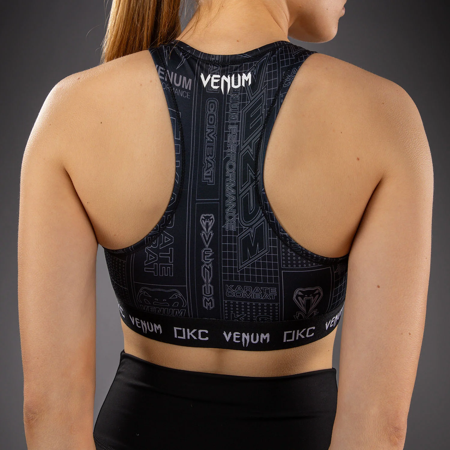 Karate Combat by Venum Sports Bra - Black/Grey - Image 7
