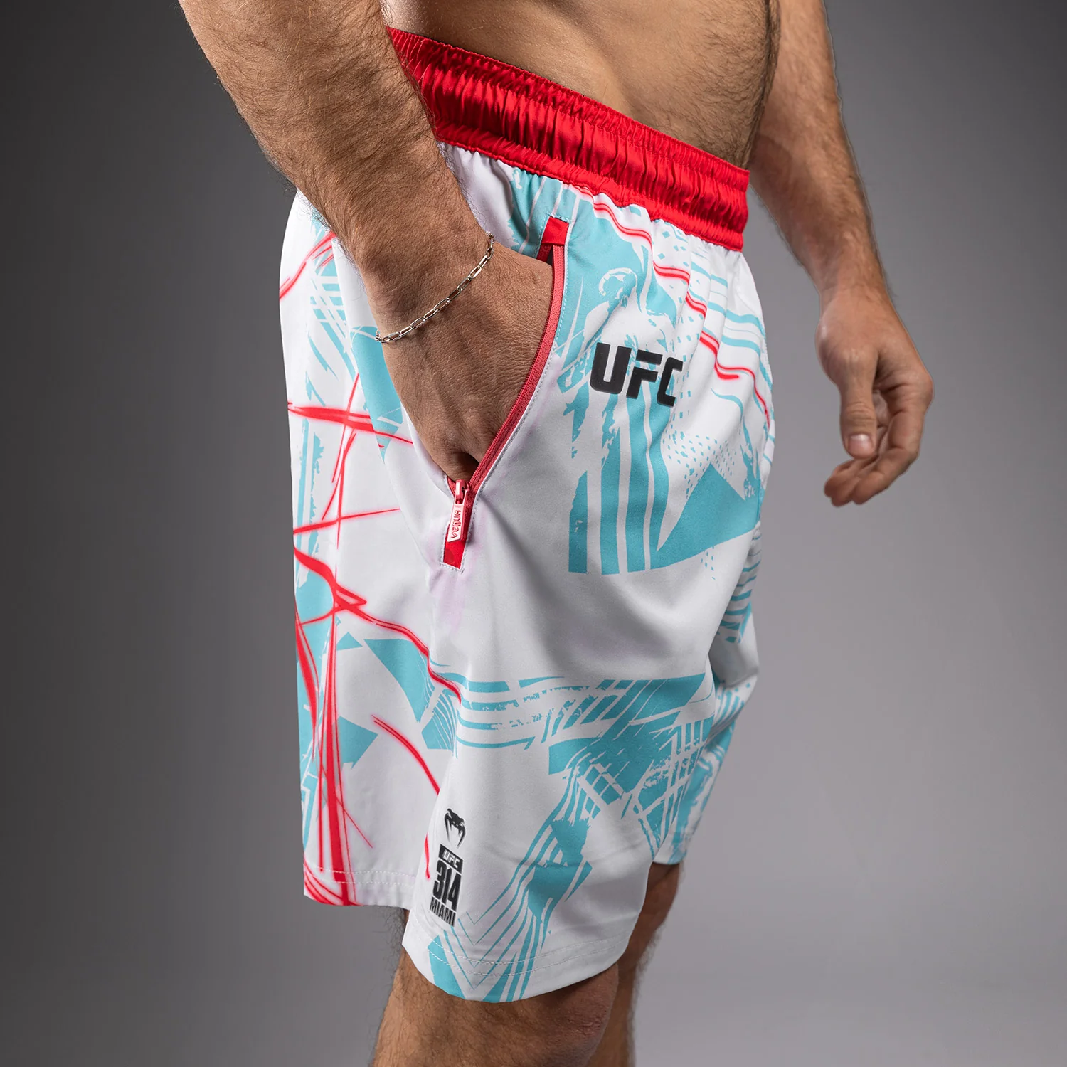 UFC Fusion By Venum Miami Edition Fight Week Men’s Performance Shorts - White - Image 5