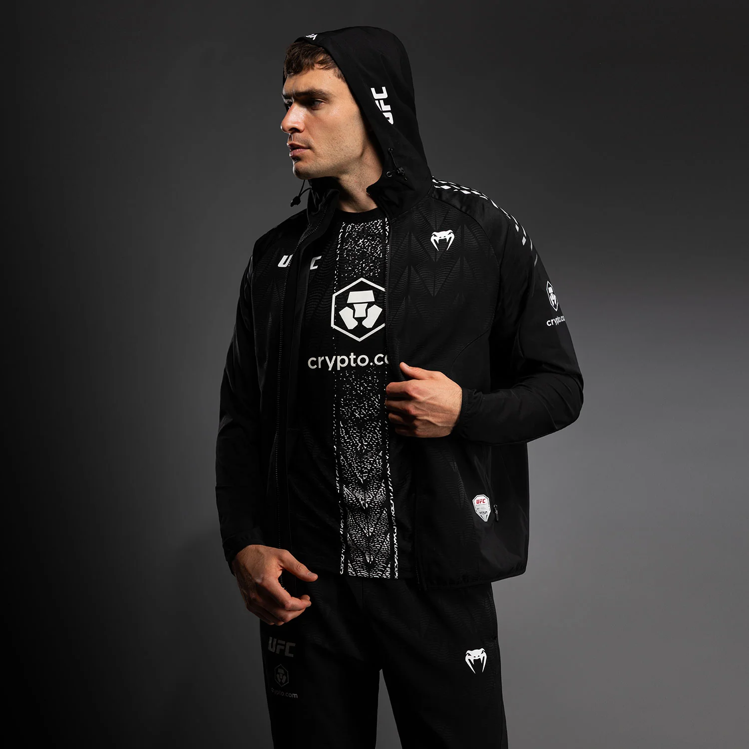 Men’s UFC Zenith by Venum Black Authentic Fight Night Walkout Hoodie - Image 8
