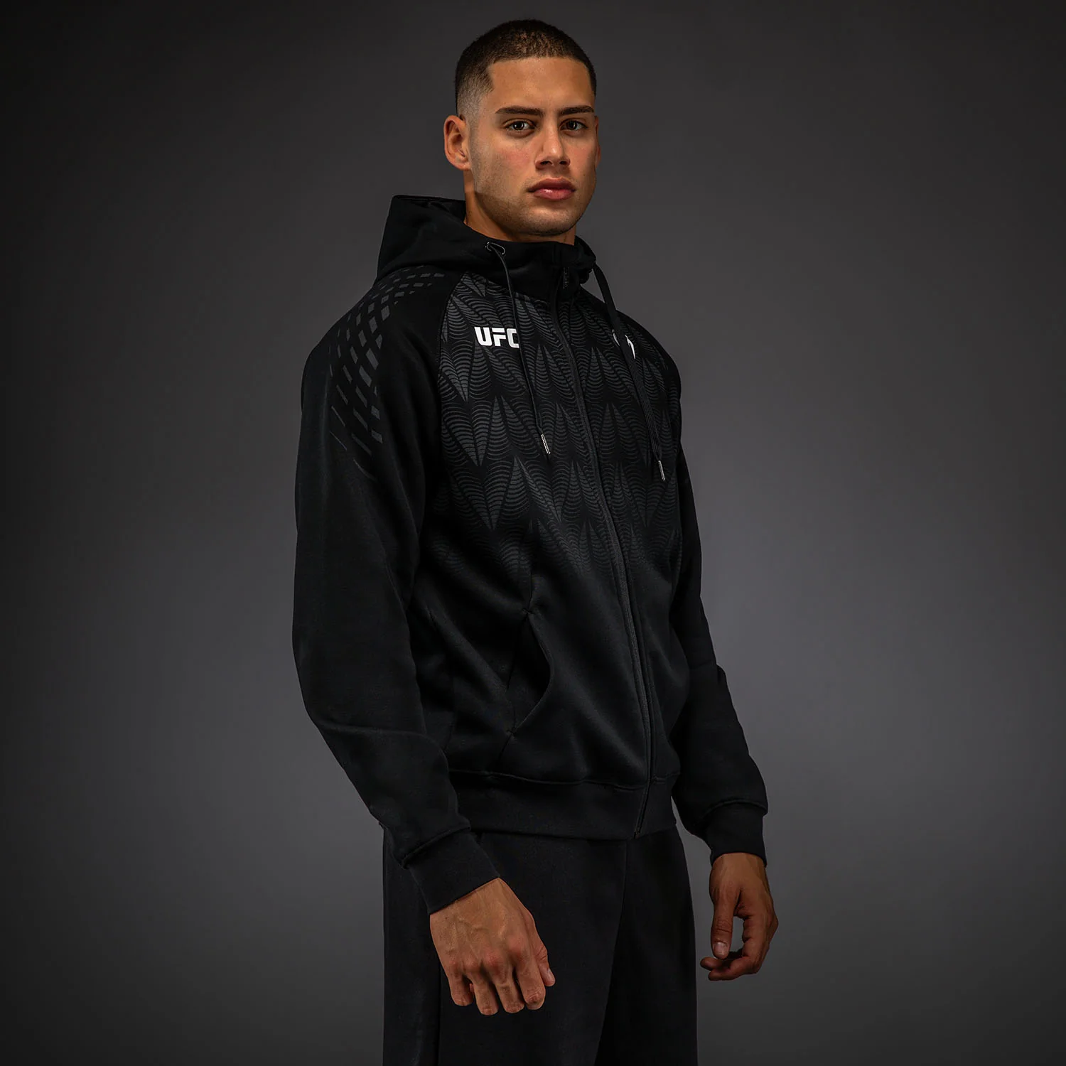 Men’s UFC Zenith by Venum Replica Black Zip Hoodie - Image 3