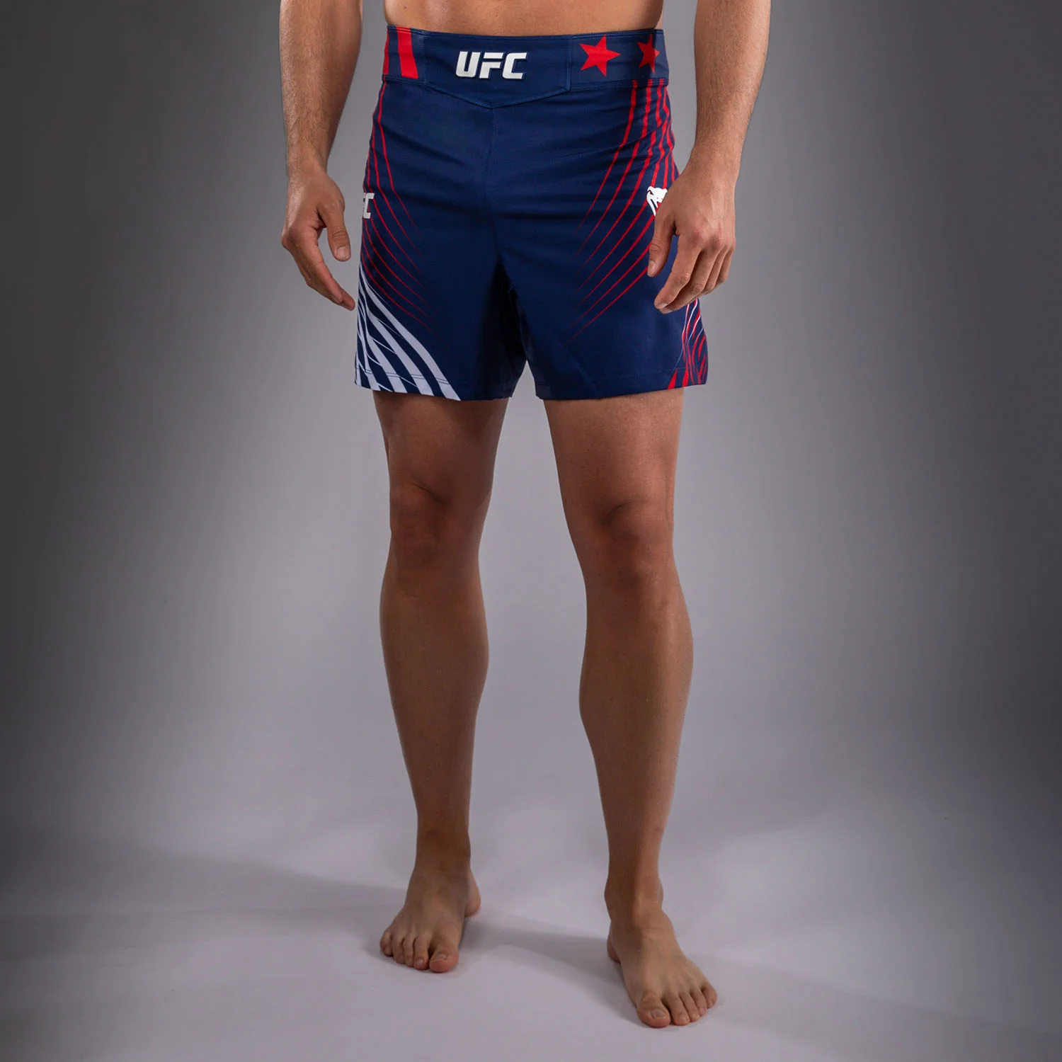 Men's Official UFC Freedom 250 by Venum Blue Authentic Fight Night Short Fit Fight Short