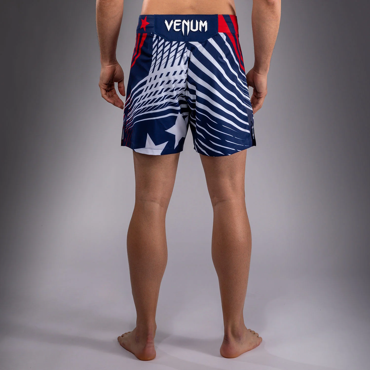 Men's Official UFC Freedom 250 by Venum Blue Authentic Fight Night Short Fit Fight Short - Image 4