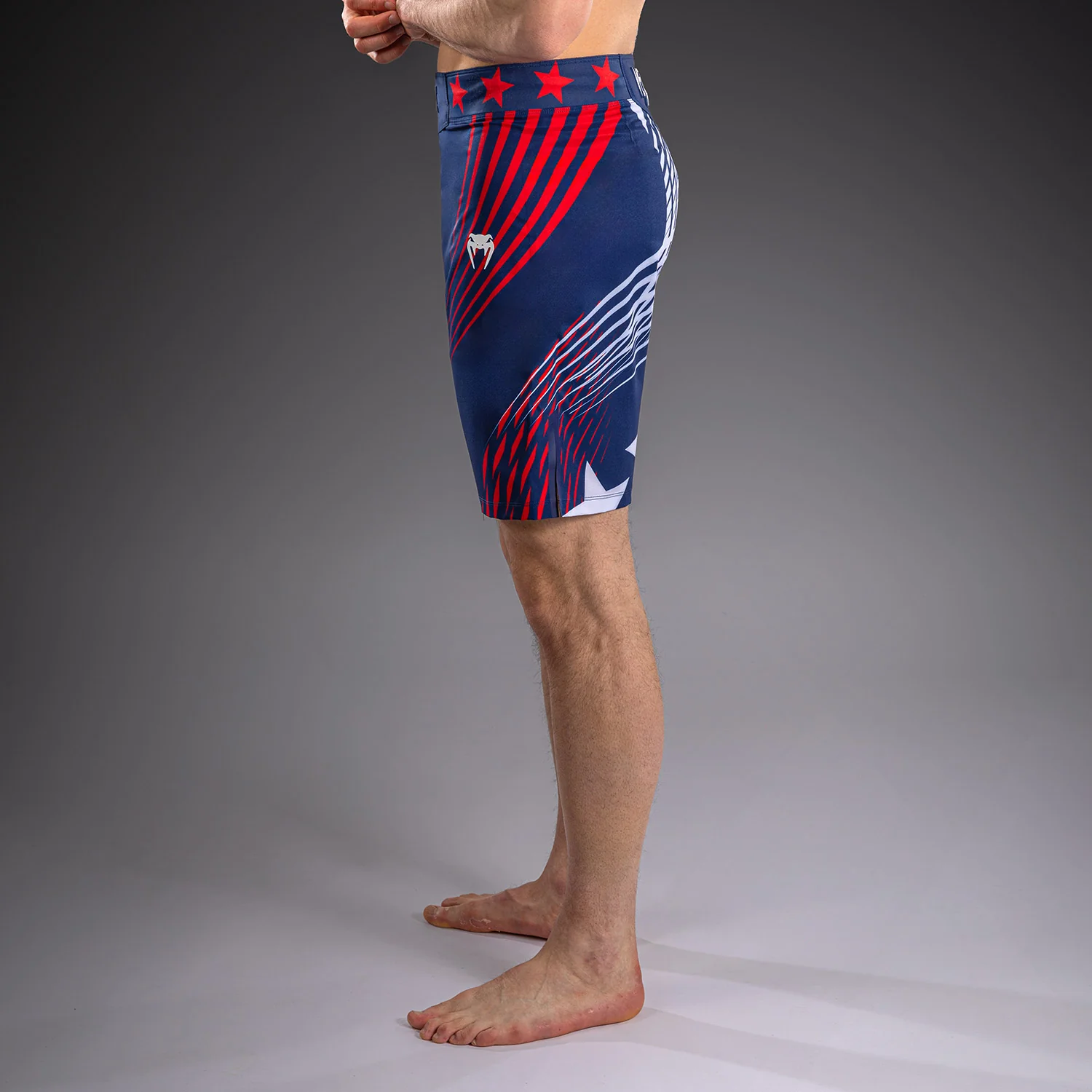 Men's UFC Freedom 250 by Venum Blue Personalized Authentic Fight Night Long Fit Fight Short - Image 4