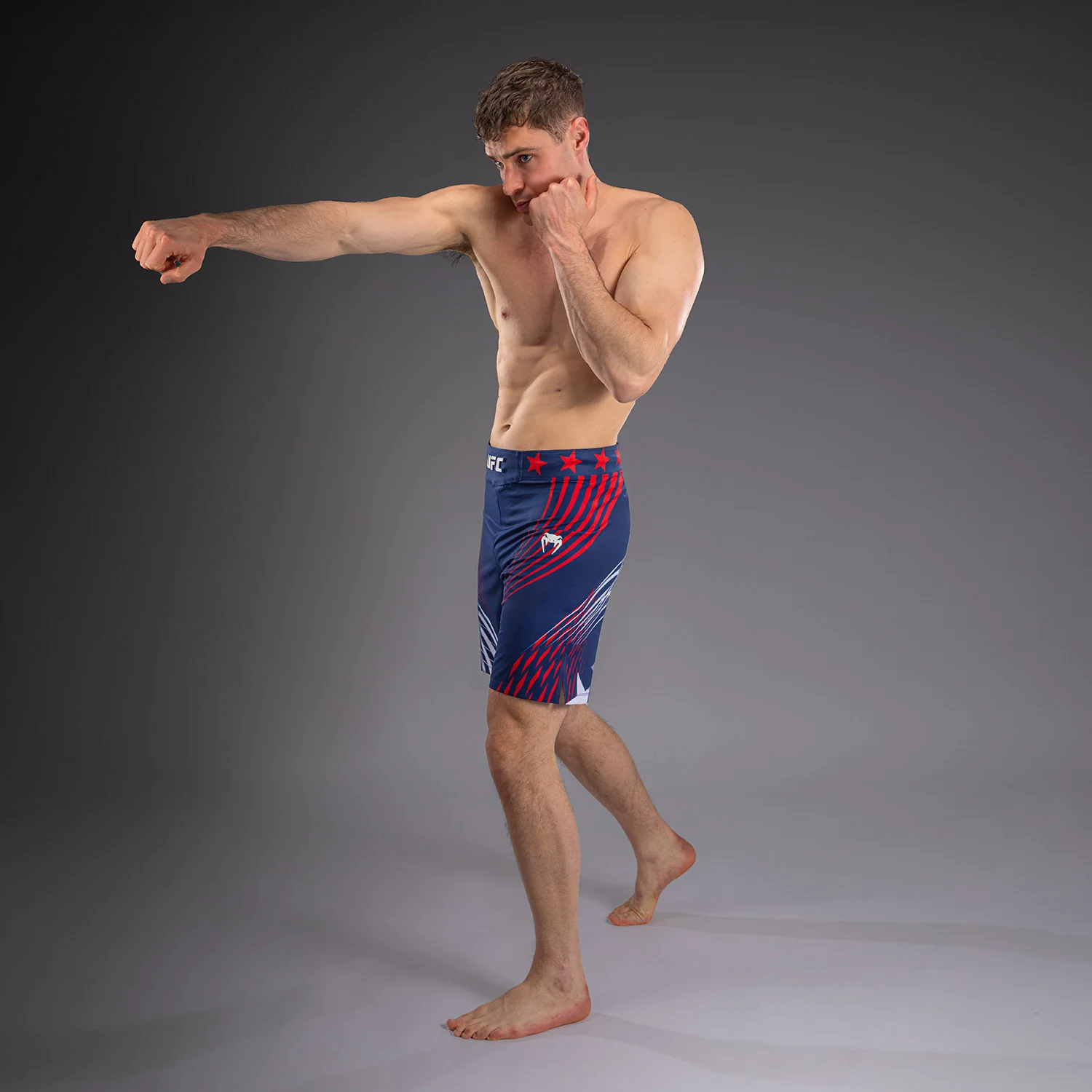 Men's UFC Freedom 250 by Venum Blue Personalized Authentic Fight Night Long Fit Fight Short - Image 8