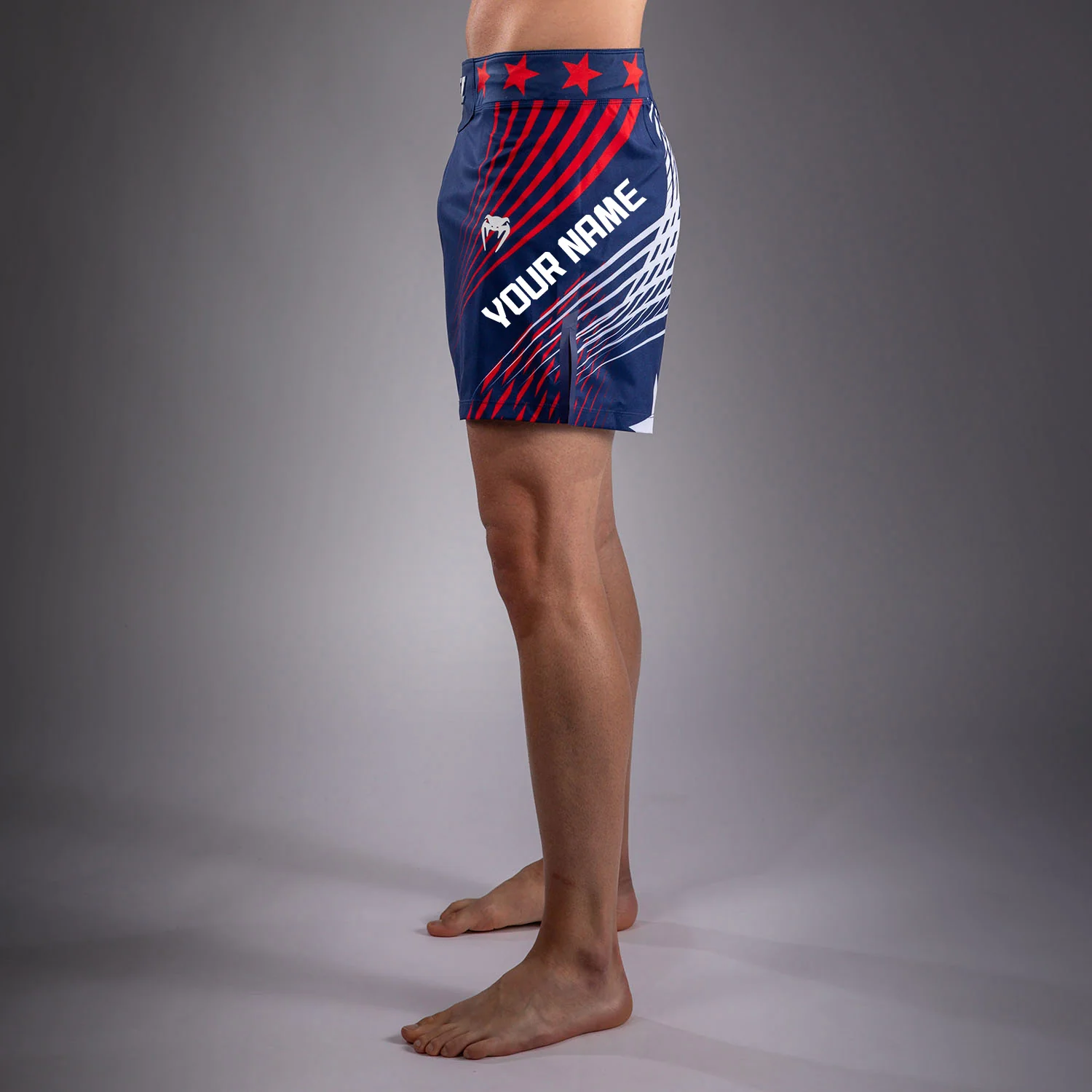 Men's UFC Freedom 250 by Venum Blue Personalized Authentic Fight Night Short Fit Fight Short