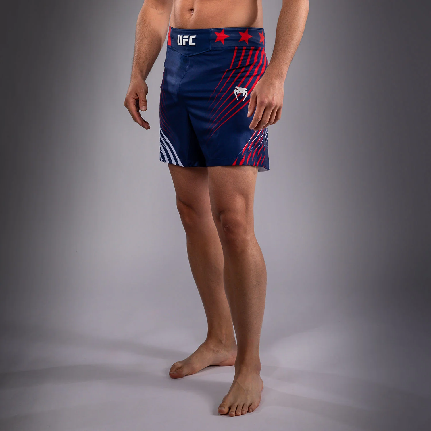 Men's UFC Freedom 250 by Venum Blue Personalized Authentic Fight Night Short Fit Fight Short - Image 4