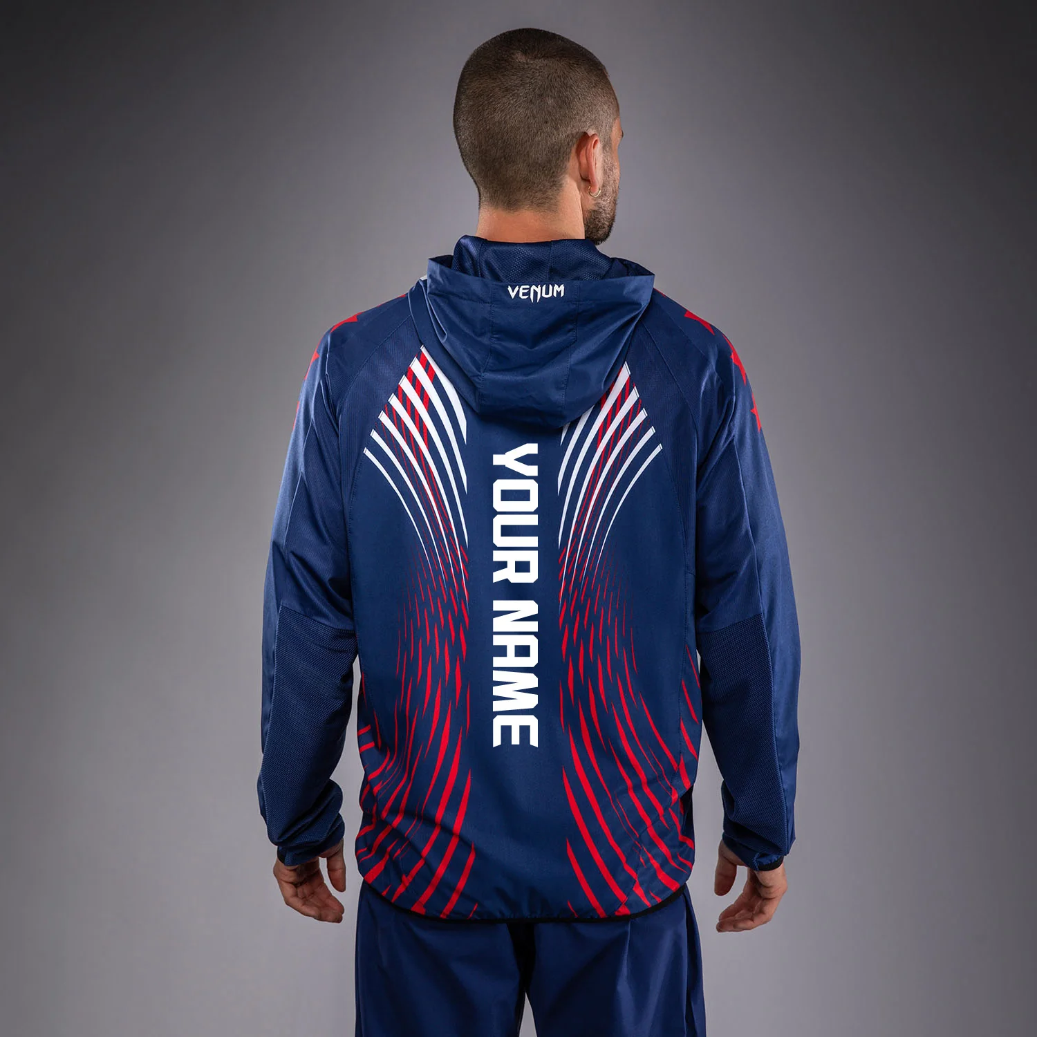 Men's UFC Freedom 250 by Venum Blue Personalized Authentic Fight Night Walkout Hoodie