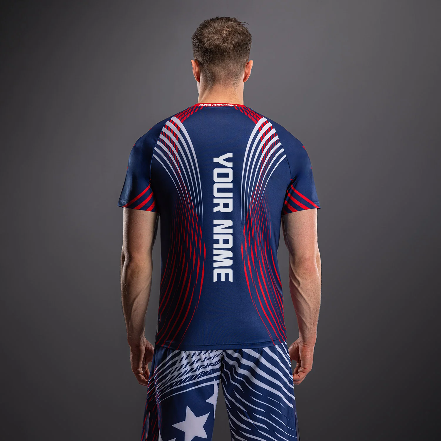 Men's UFC Freedom 250 by Venum Blue Personalized Authentic Fight Night Walkout Jersey