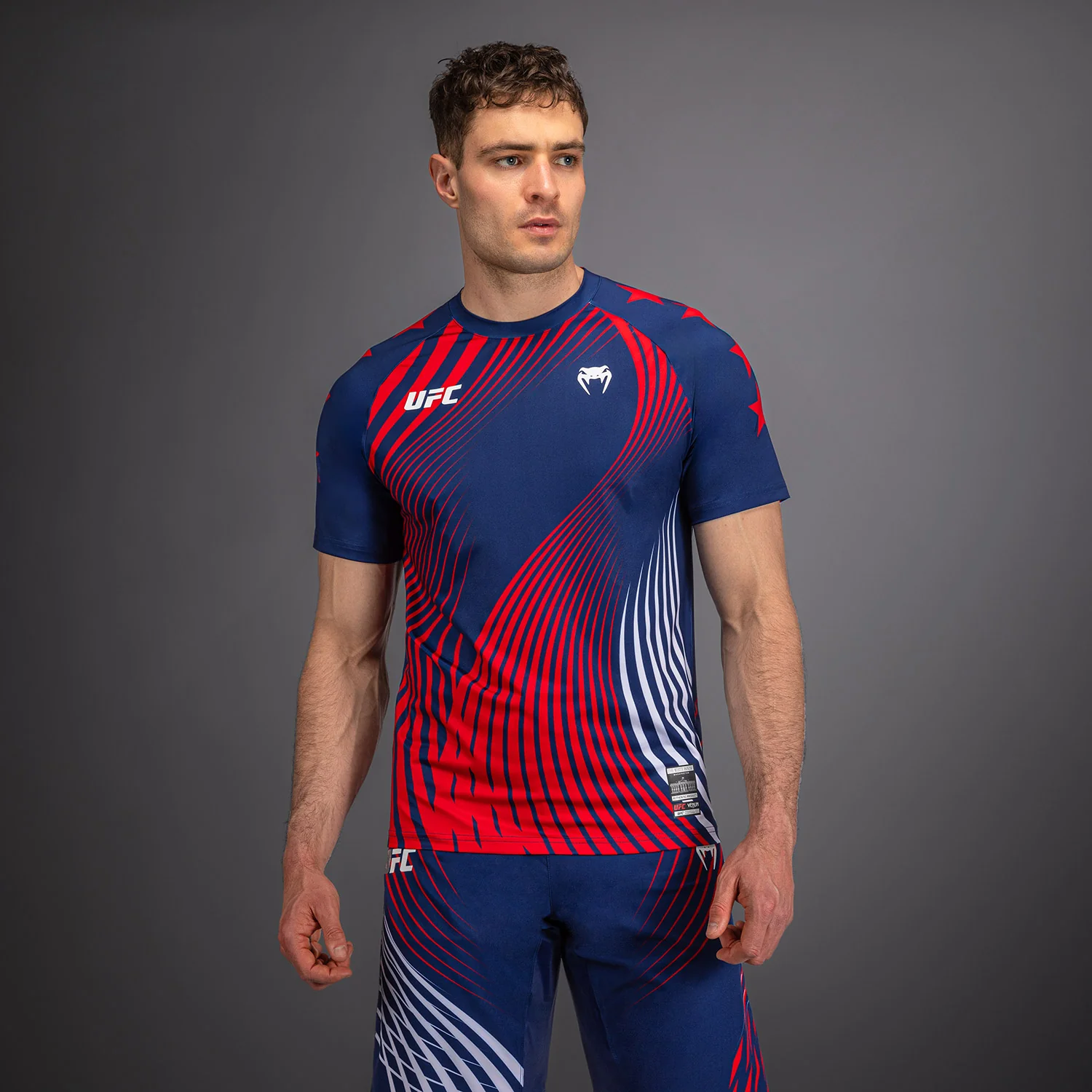 Men's UFC Freedom 250 by Venum Blue Personalized Authentic Fight Night Walkout Jersey - Image 2