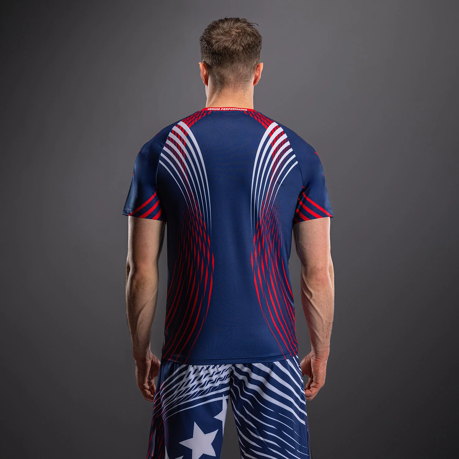 Men's UFC Freedom 250 by Venum Blue Personalized Authentic Fight Night Walkout Jersey - Image 5
