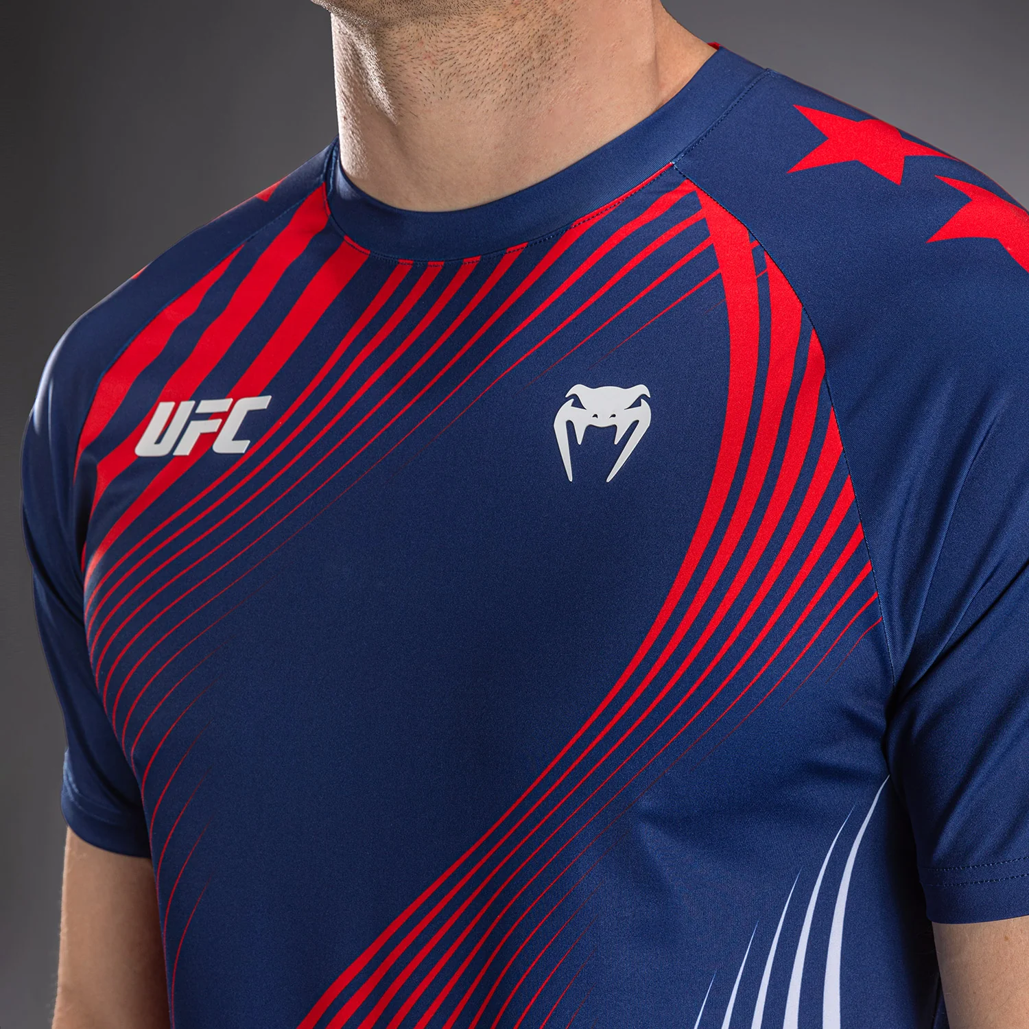 Men's UFC Freedom 250 by Venum Blue Personalized Authentic Fight Night Walkout Jersey - Image 6