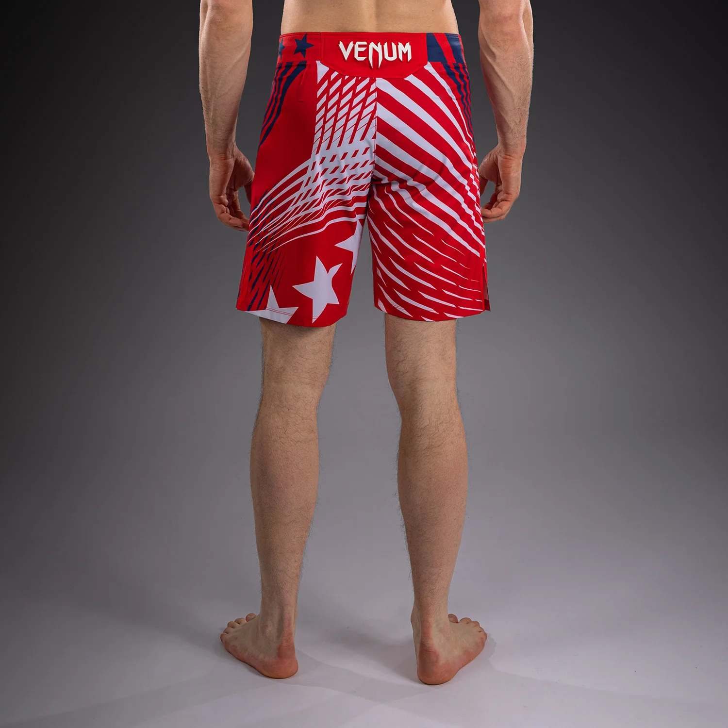 Men's Official UFC Freedom 250 by Venum Red Authentic Fight Night Short Fit Fight Short - Image 10