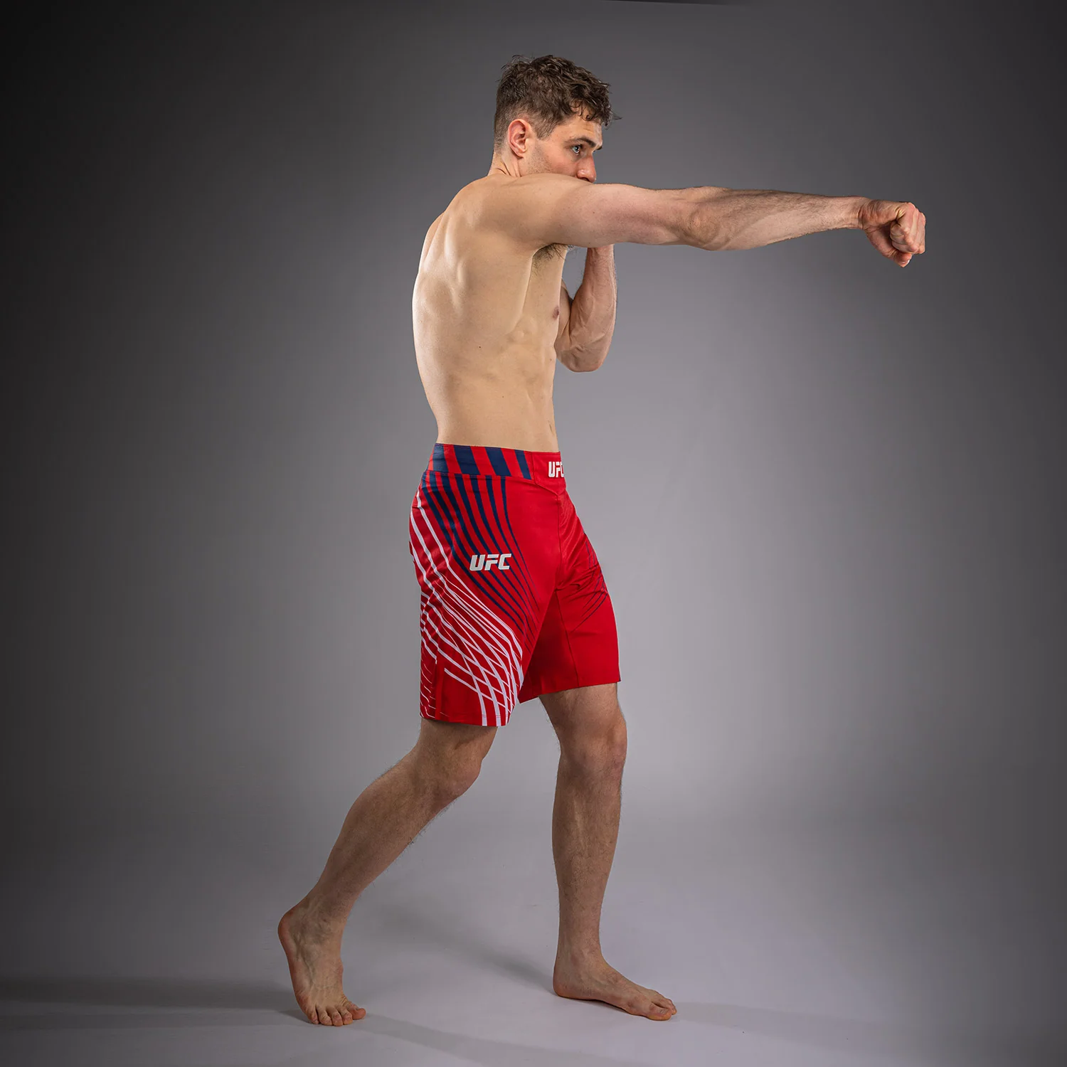 Men's Official UFC Freedom 250 by Venum Red Authentic Fight Night Short Fit Fight Short - Image 8