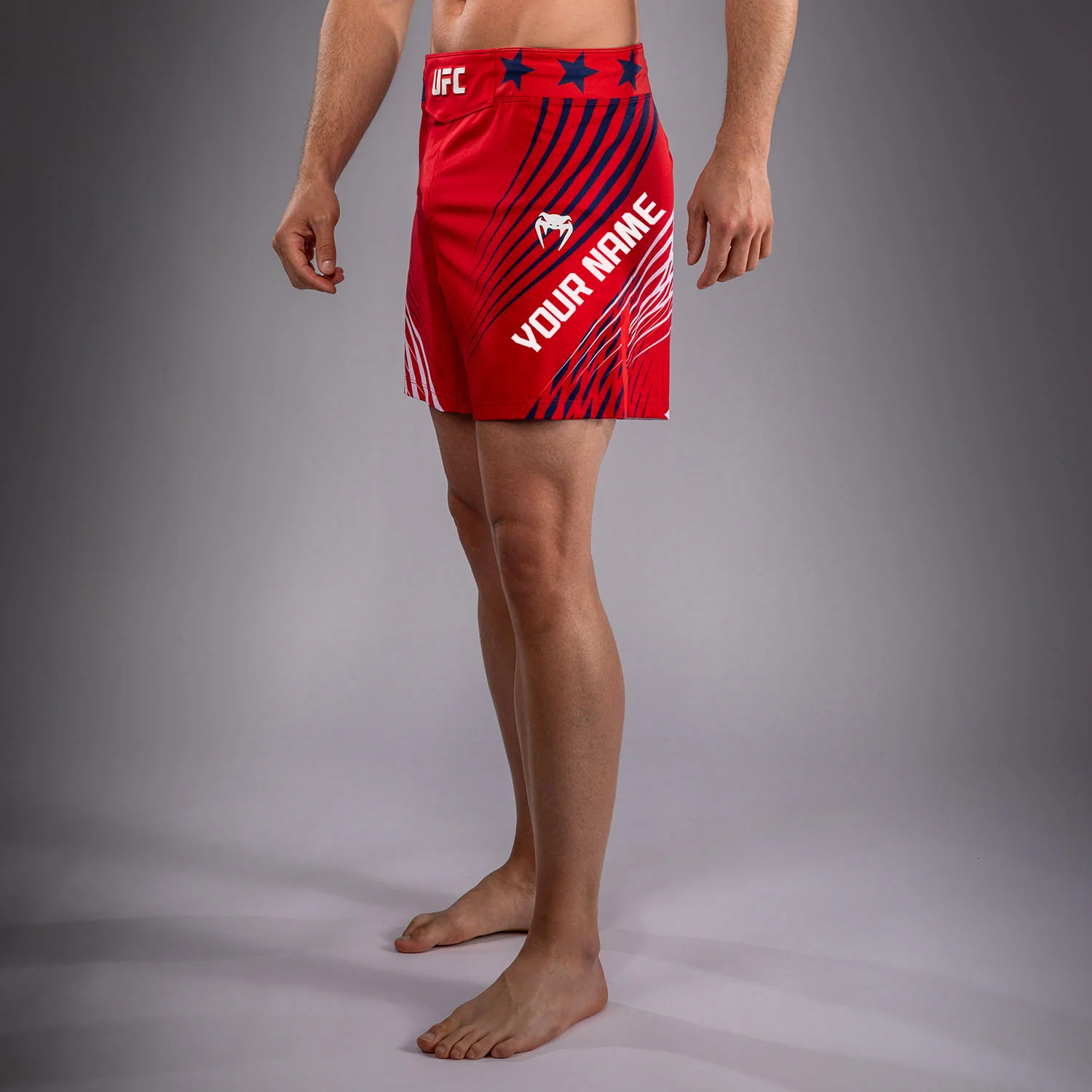 Men's UFC Freedom 250 by Venum Red Personalized Authentic Fight Night Short Fit Fight Short