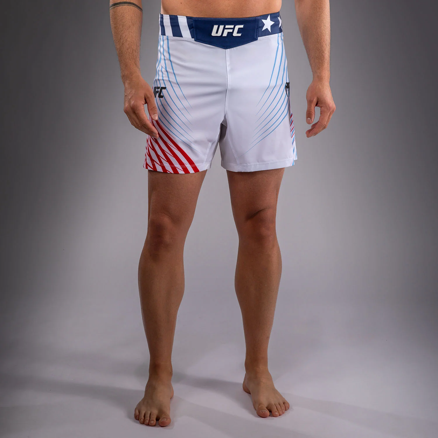 Men's UFC Freedom 250 by Venum White Personalized Authentic Fight Night Short Fit Fight Short - Image 2