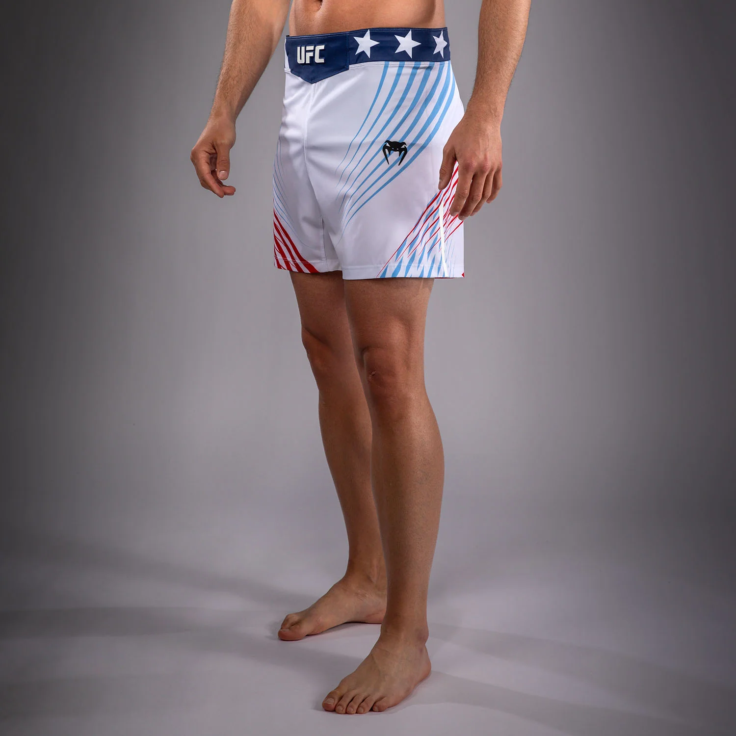 Men's UFC Freedom 250 by Venum White Personalized Authentic Fight Night Short Fit Fight Short - Image 3