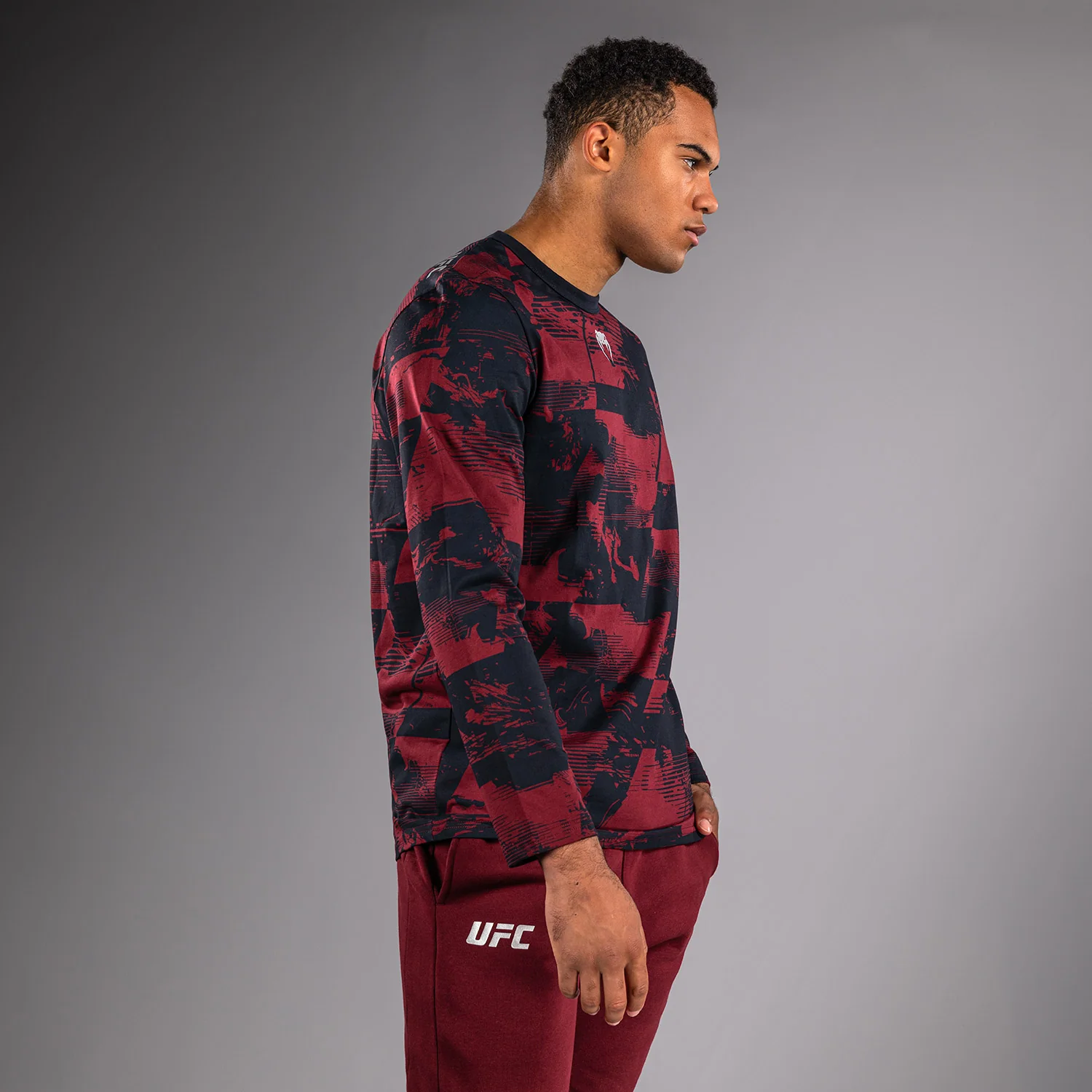 Men's UFC Zenith by Venum Burgundy Authentic Fight Week Long Sleeve T-Shirt - Image 3