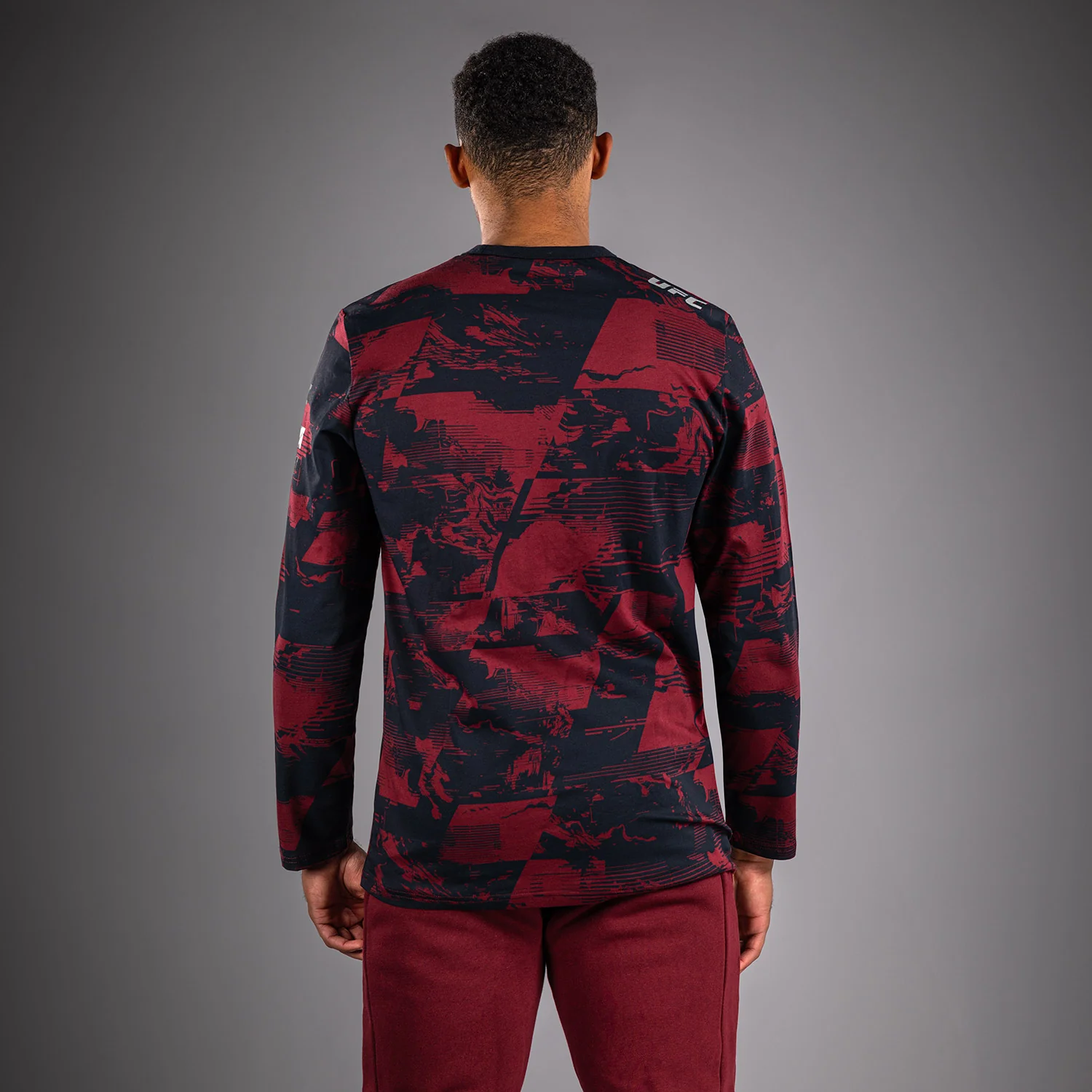 Men's UFC Zenith by Venum Burgundy Authentic Fight Week Long Sleeve T-Shirt - Image 4