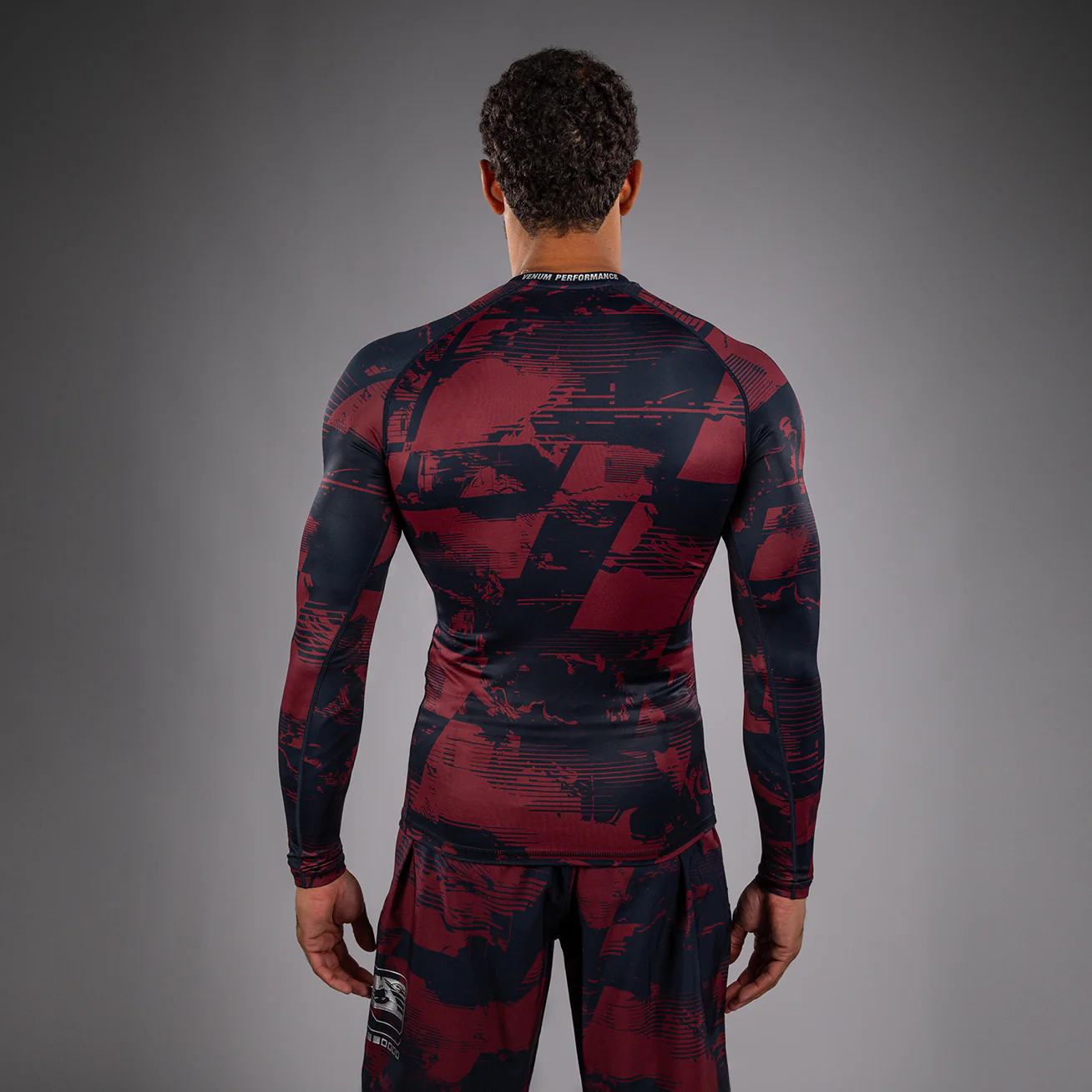 Men's UFC Zenith by Venum Burgundy Authentic Fight Week Performance Long Sleeve Rashguard - Image 3
