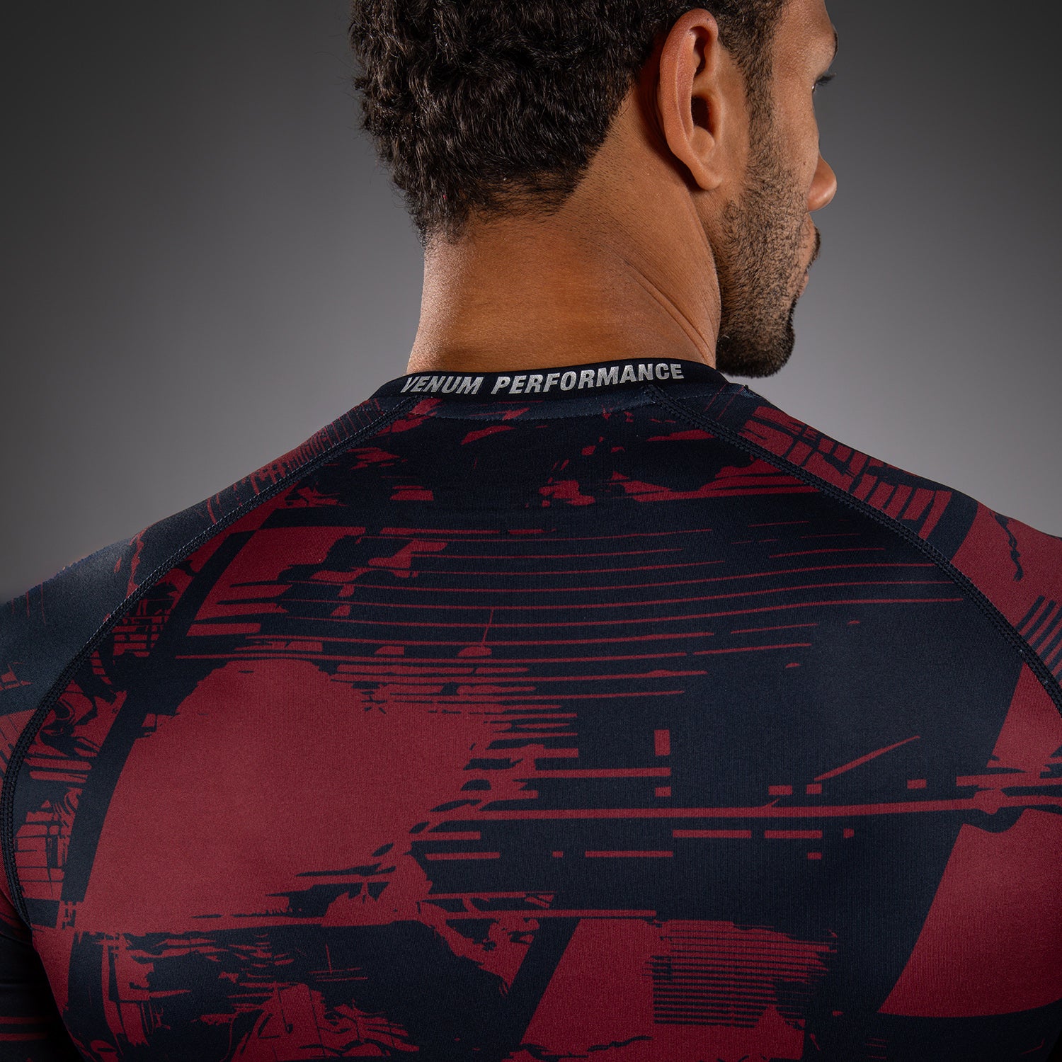 Men's UFC Zenith by Venum Burgundy Authentic Fight Week Performance Long Sleeve Rashguard - Image 6