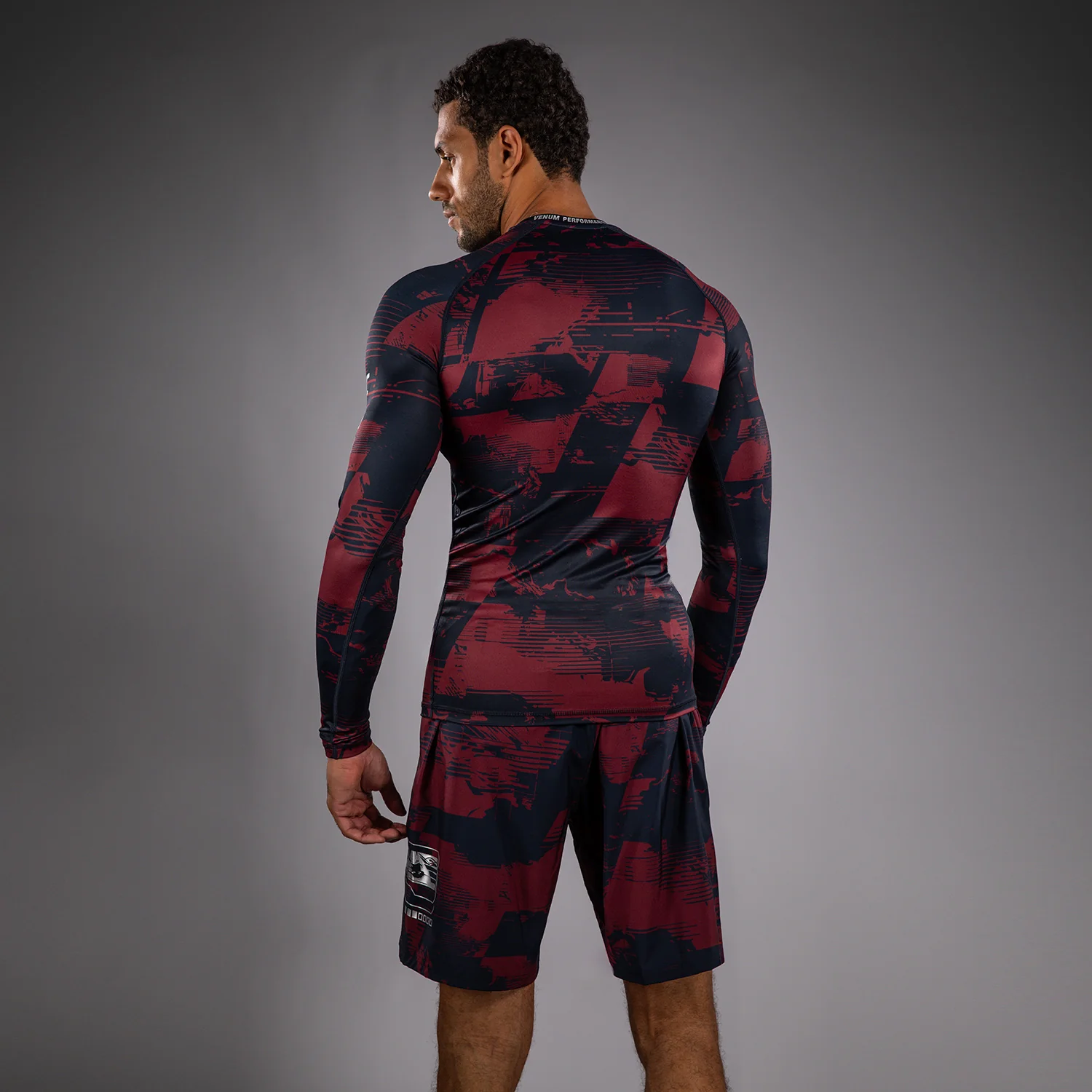Men's UFC Zenith by Venum Burgundy Authentic Fight Week Performance Long Sleeve Rashguard - Image 8