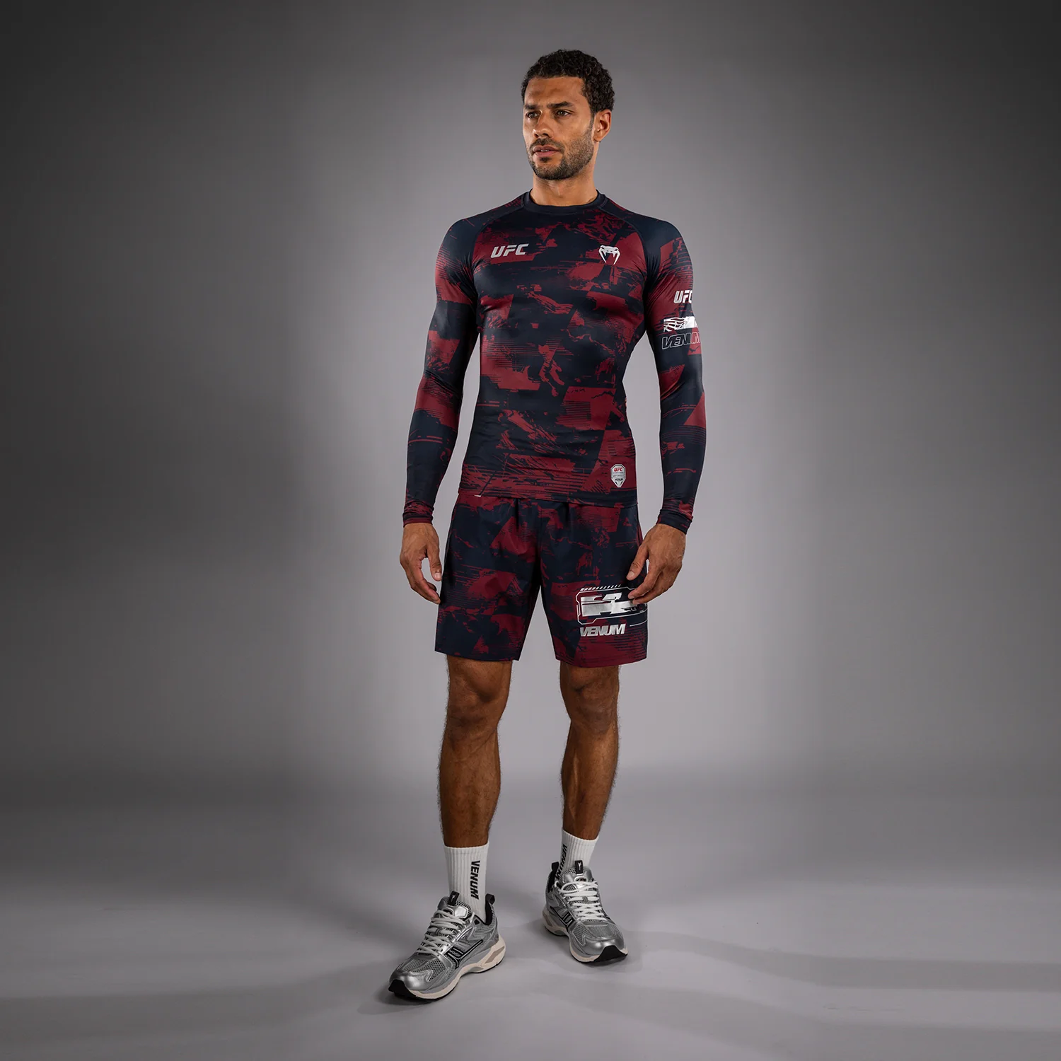 Men's UFC Zenith by Venum Burgundy Authentic Fight Week Performance Long Sleeve Rashguard - Image 9