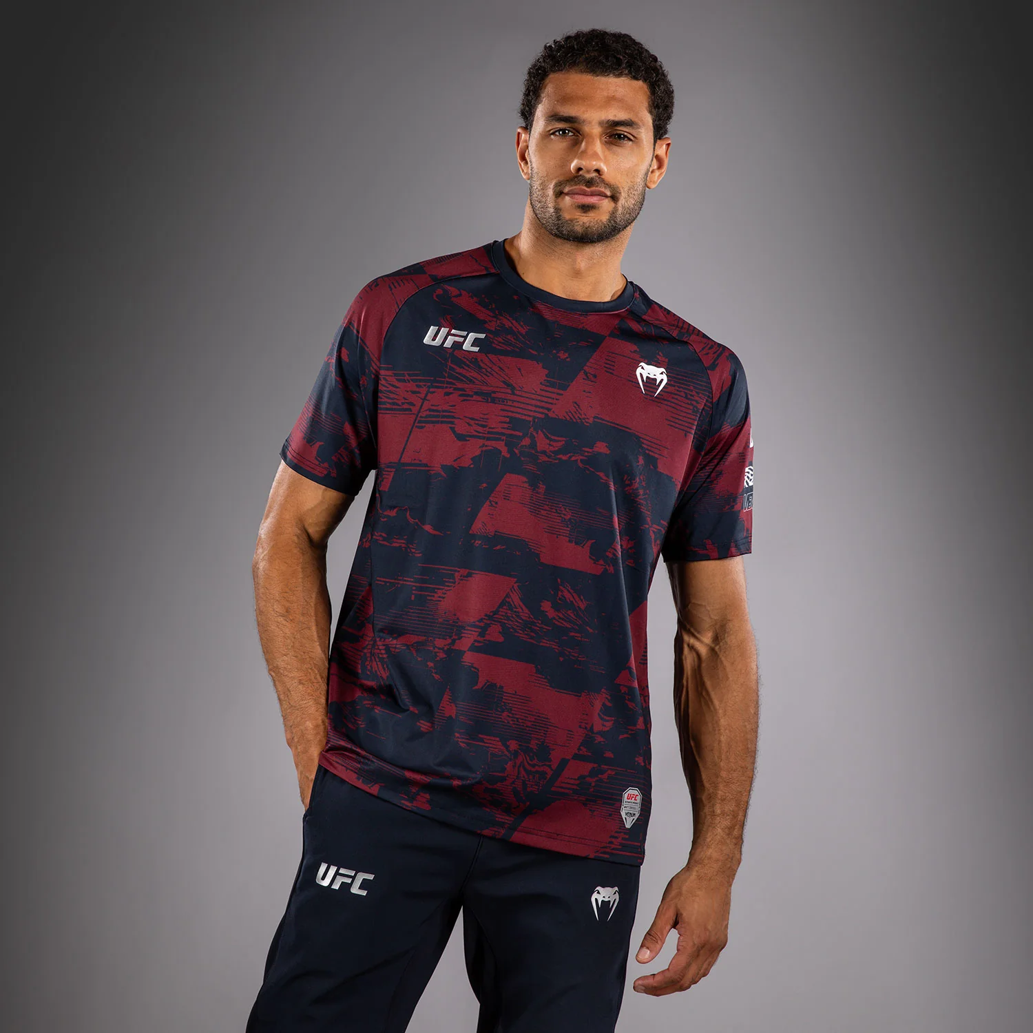 Men's UFC Zenith by Venum Burgundy Authentic Fight Week Performance Short Sleeve T-Shirt