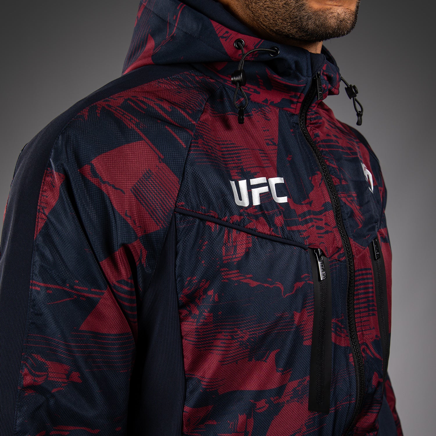 Men's UFC Zenith by Venum Burgundy Authentic Fight Week Zip Hoodie - Image 4