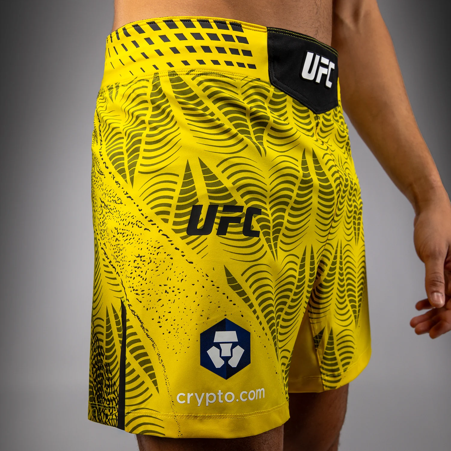 Men's UFC Zenith by Venum Yellow Authentic Fight Night Short Fit Fight Short - Image 6