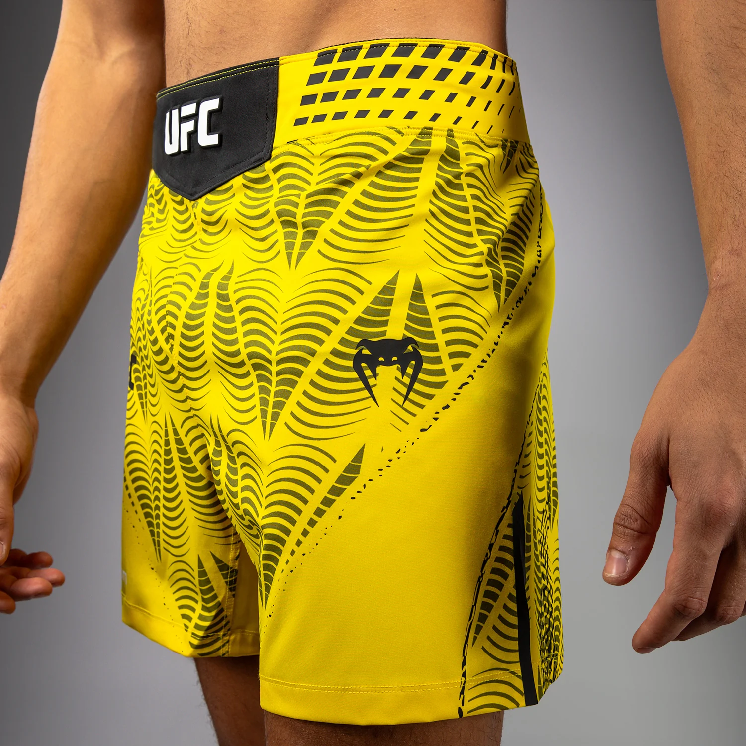 Men's UFC Zenith by Venum Yellow Authentic Fight Night Short Fit Fight Short - Image 7