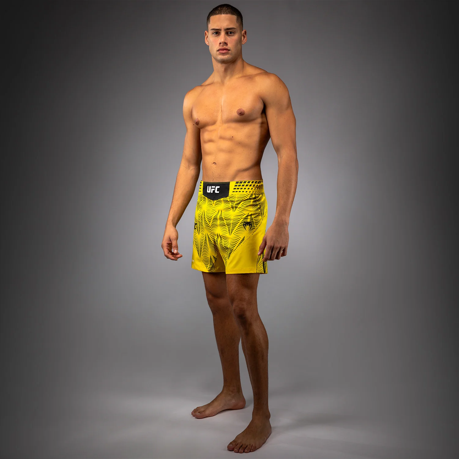 Men's UFC Zenith by Venum Yellow Authentic Fight Night Short Fit Fight Short - Image 8