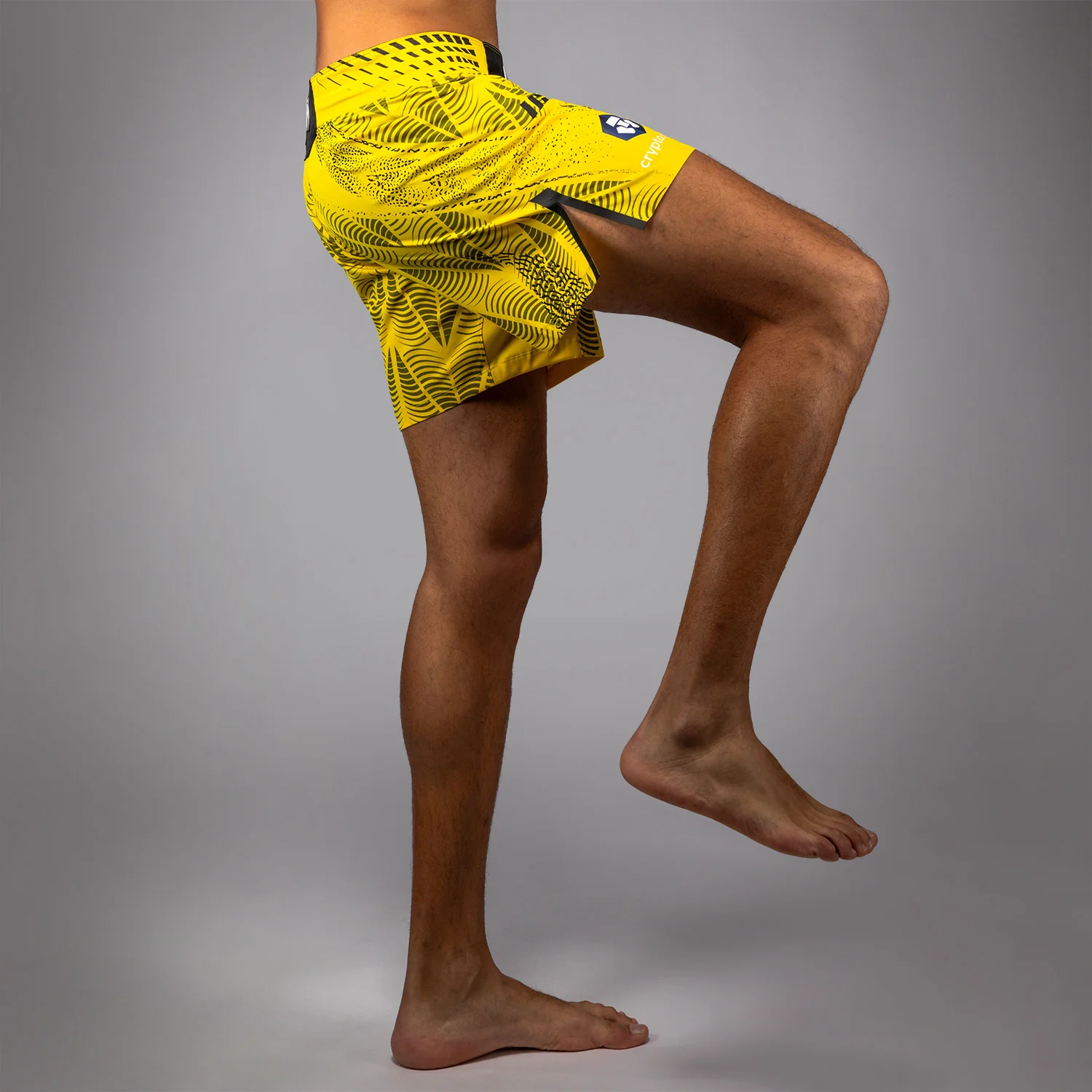 Men's UFC Zenith by Venum Yellow Authentic Fight Night Short Fit Fight Short - Image 9