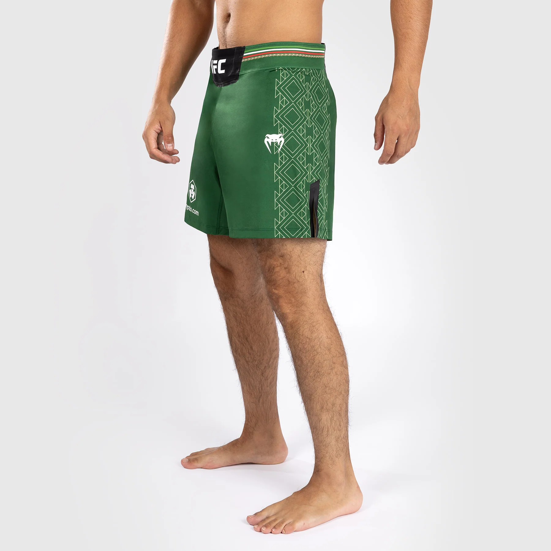 Noche UFC by Venum Authentic Fight Night Men’s Fight Short - Short Fit - Green - Image 3