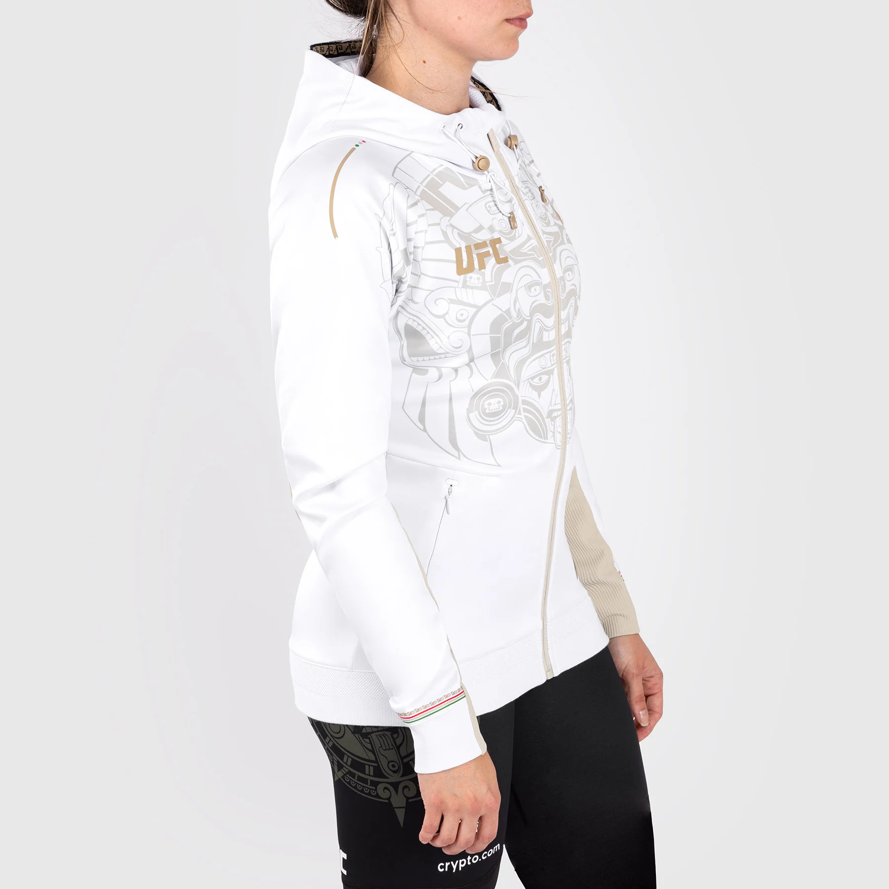 Noche UFC By Venum Authentic Fight Night Women’s Walkout Hoodie - White - Image 3