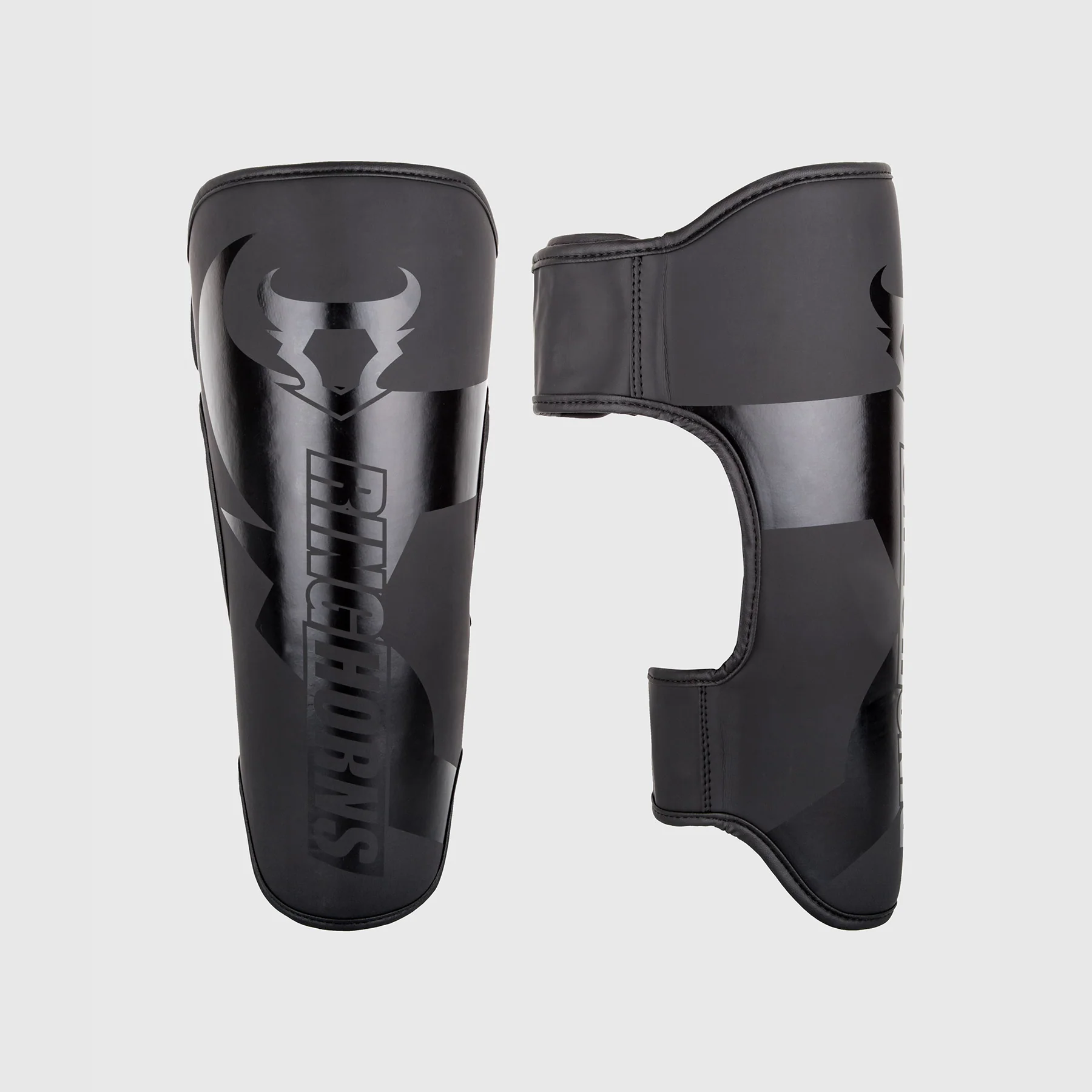 Ringhorns Charger by Venum Shin Guards - Black/Black - Image 2