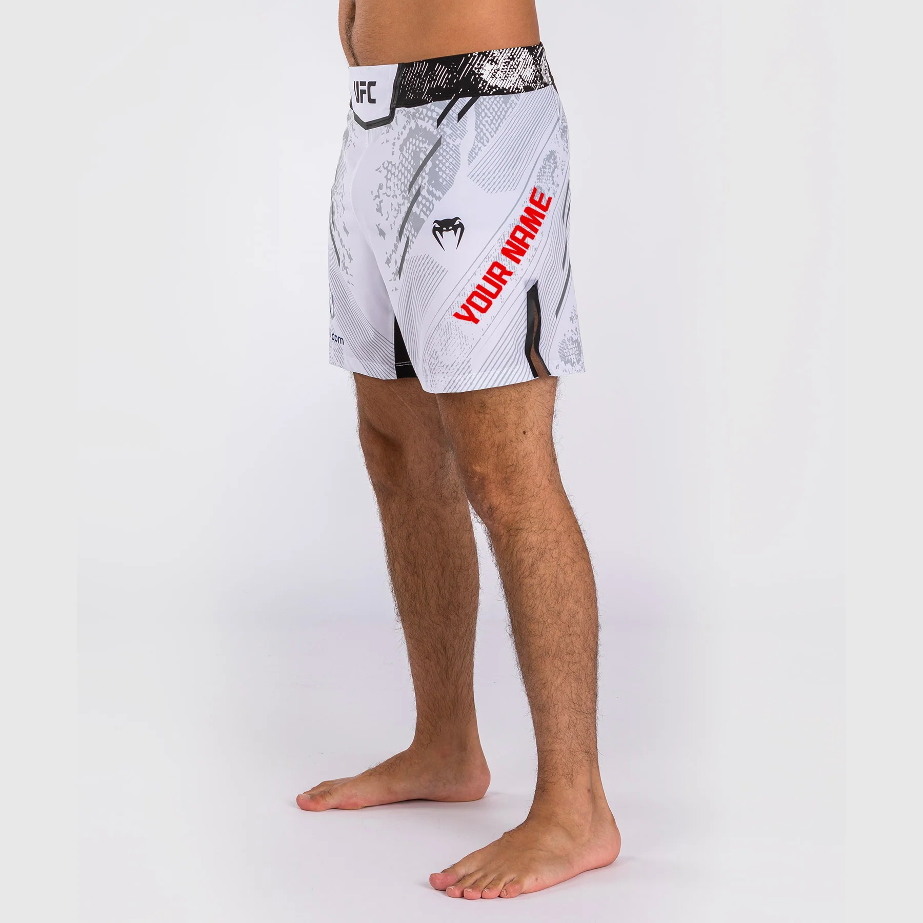 UFC Adrenaline by Venum Personalized Authentic Fight Night Men's Fight Short - Short Fit - White