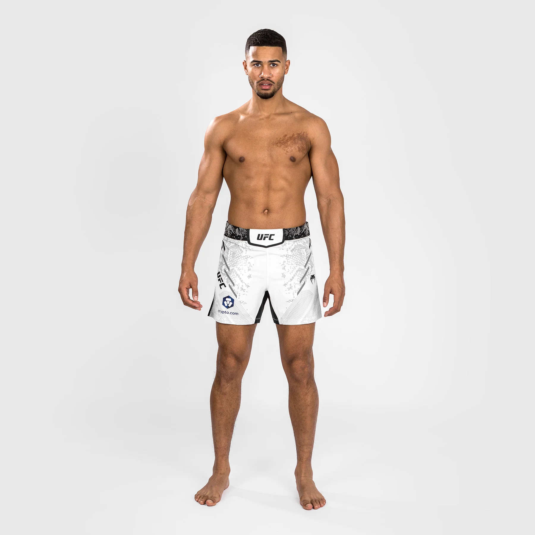 UFC Adrenaline by Venum Personalized Authentic Fight Night Men's Fight Short - Short Fit - White - Image 2