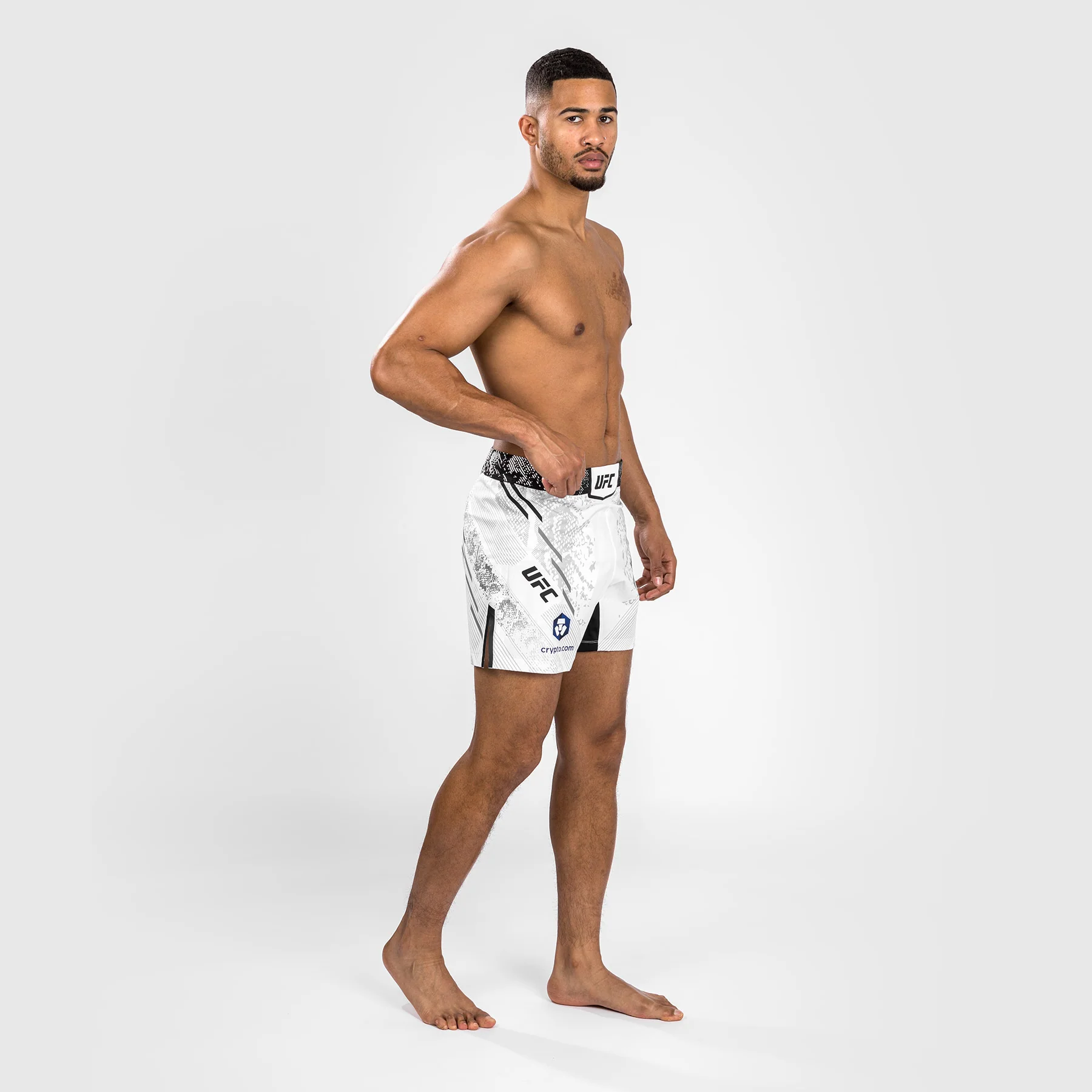 UFC Adrenaline by Venum Personalized Authentic Fight Night Men's Fight Short - Short Fit - White - Image 3