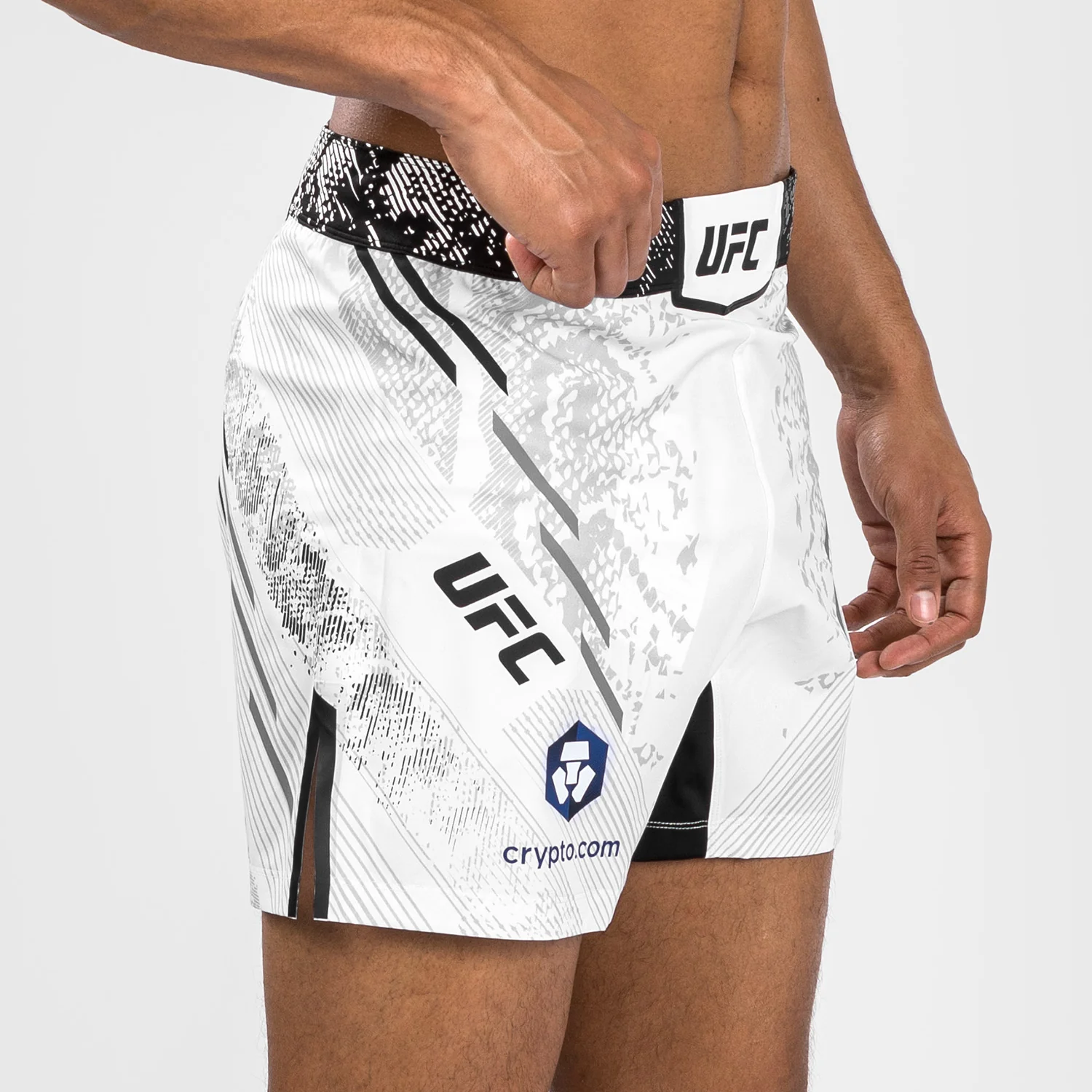 UFC Adrenaline by Venum Personalized Authentic Fight Night Men's Fight Short - Short Fit - White - Image 5
