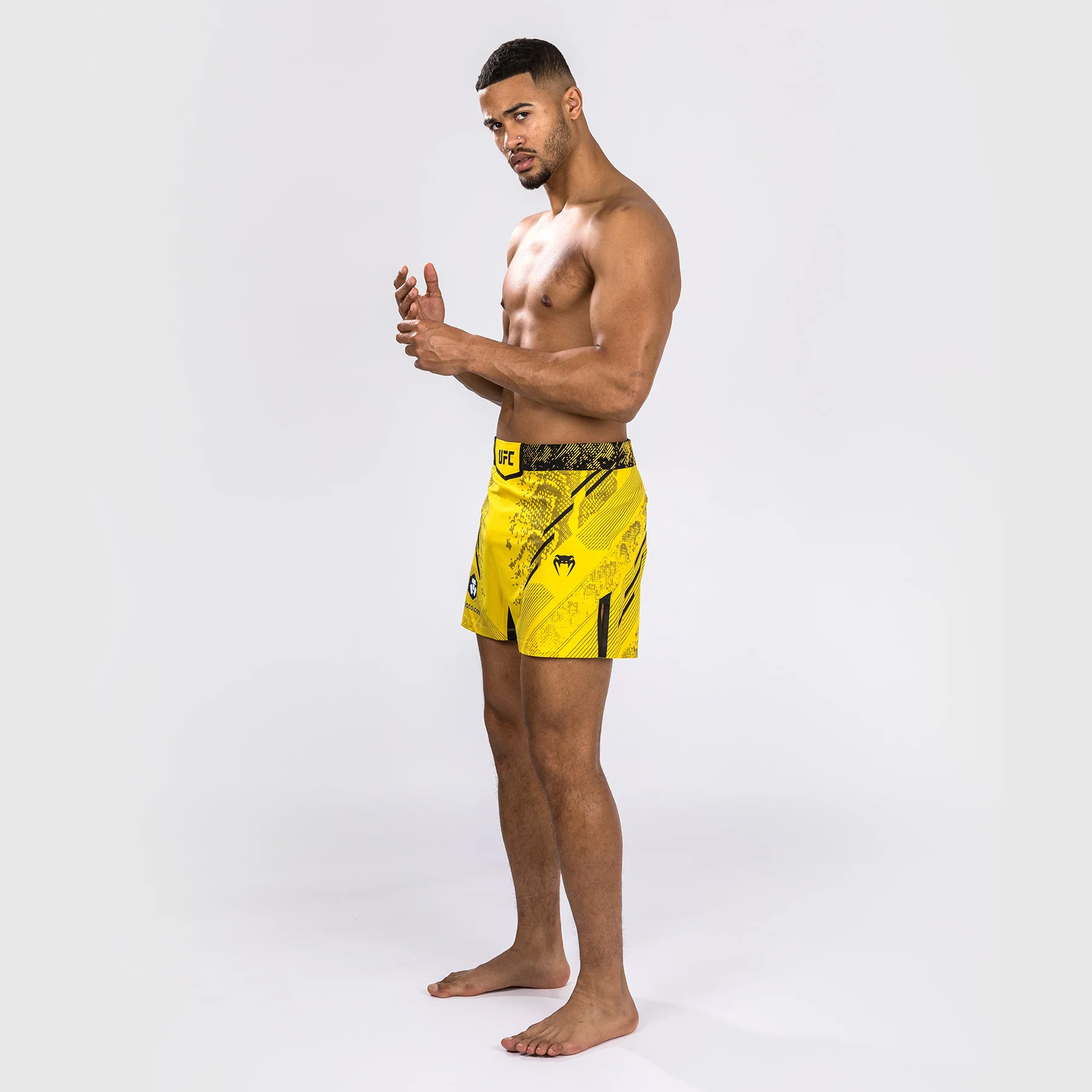 UFC Adrenaline by Venum Personalized Authentic Fight Night Men's Fight Short - Short Fit - Yellow - Image 2