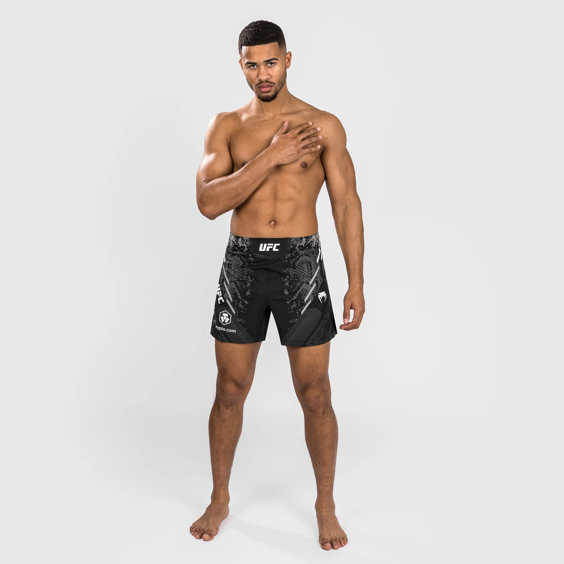UFC Adrenaline by Venum Personalized Authentic Fight Night Men's Fight Short - Short Fit - Black - Image 2