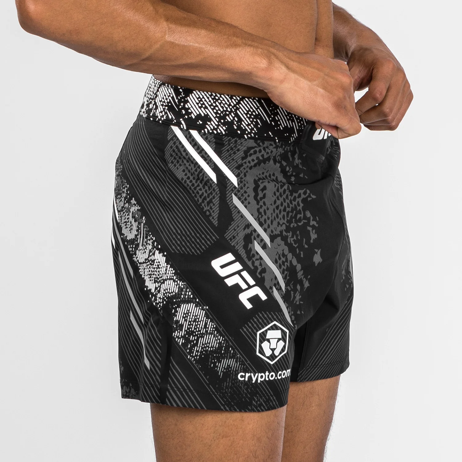 UFC Adrenaline by Venum Personalized Authentic Fight Night Men's Fight Short - Short Fit - Black - Image 5