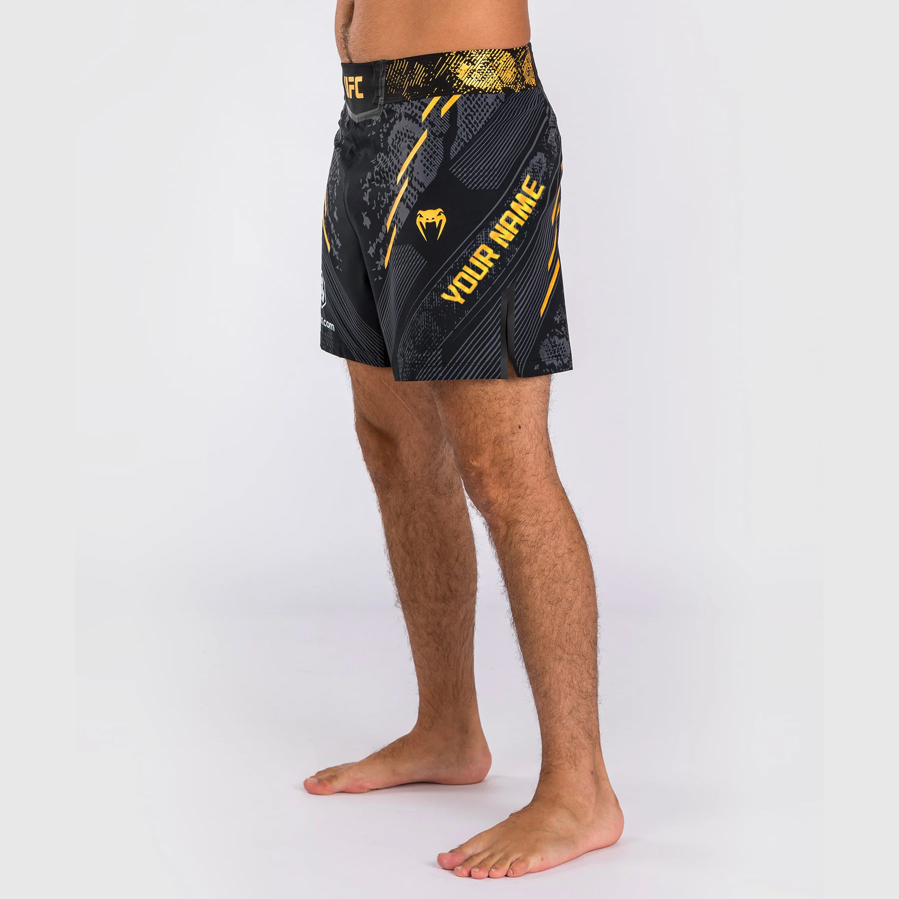 UFC Adrenaline by Venum Personalized Authentic Fight Night Men's Fight Short - Short Fit - Black/Gold