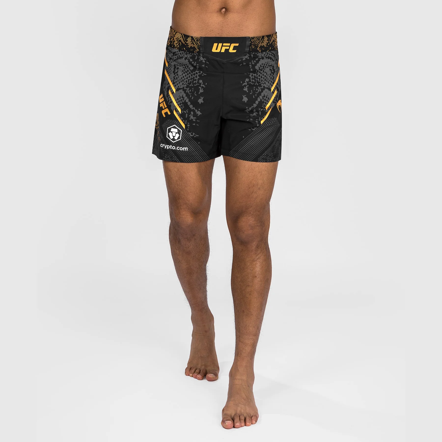 UFC Adrenaline by Venum Personalized Authentic Fight Night Men's Fight Short - Short Fit - Black/Gold - Image 2