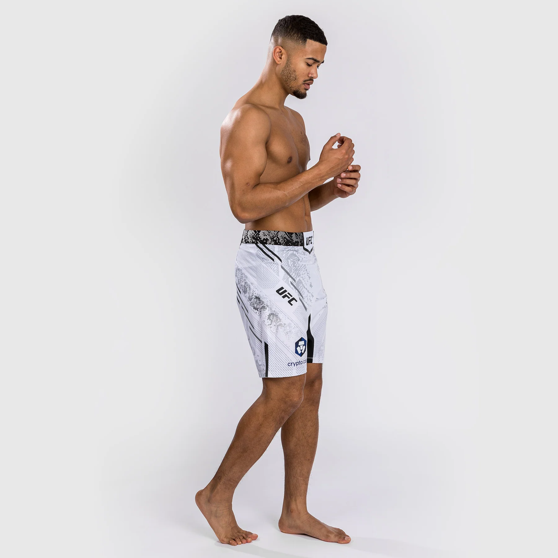 UFC Adrenaline by Venum Personalized Authentic Fight Night Men's Fight Short - Long Fit - White - Image 5